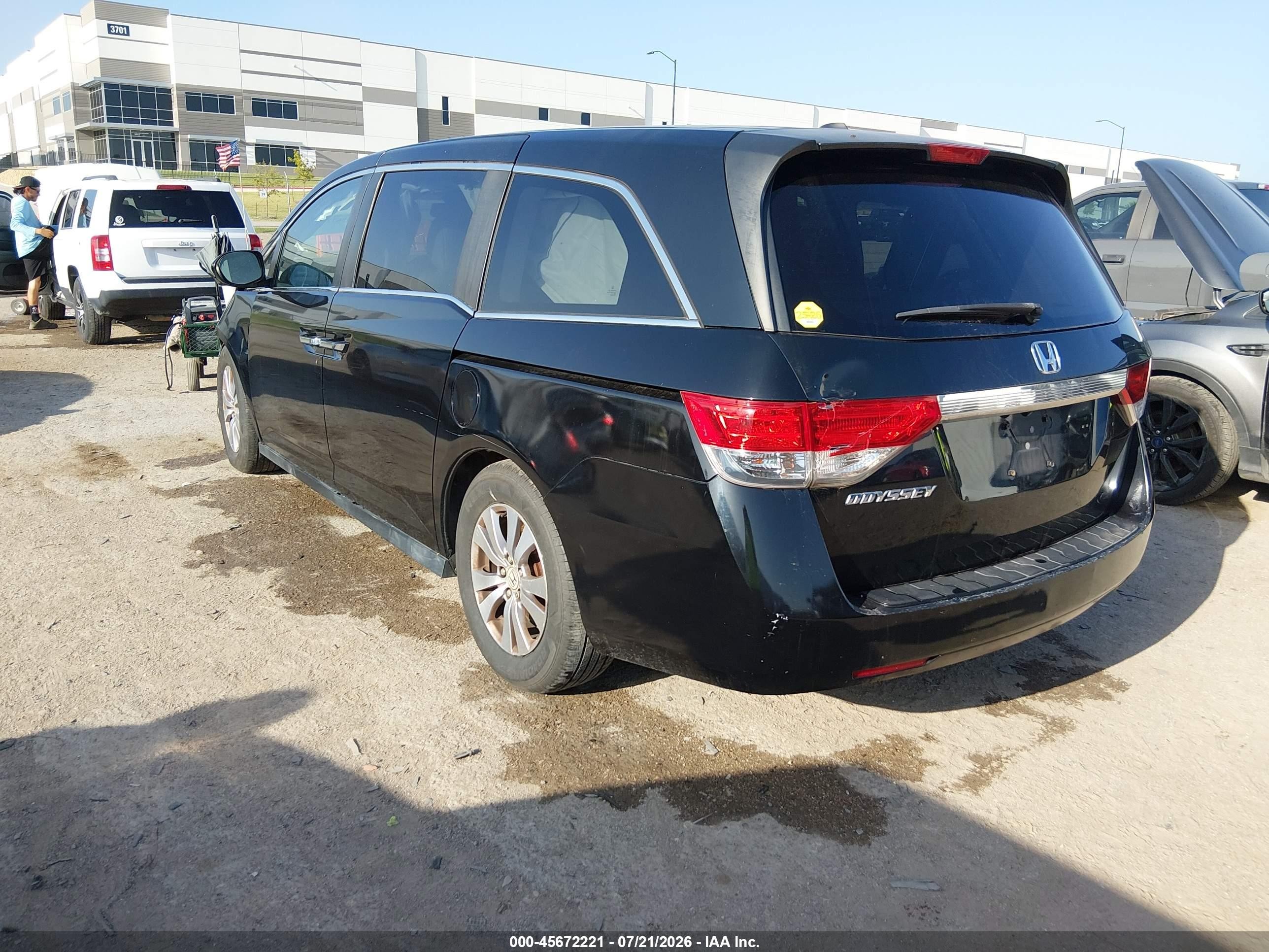 2014 Honda Odyssey Ex-l Black vin: 5FNRL5H64EB060277