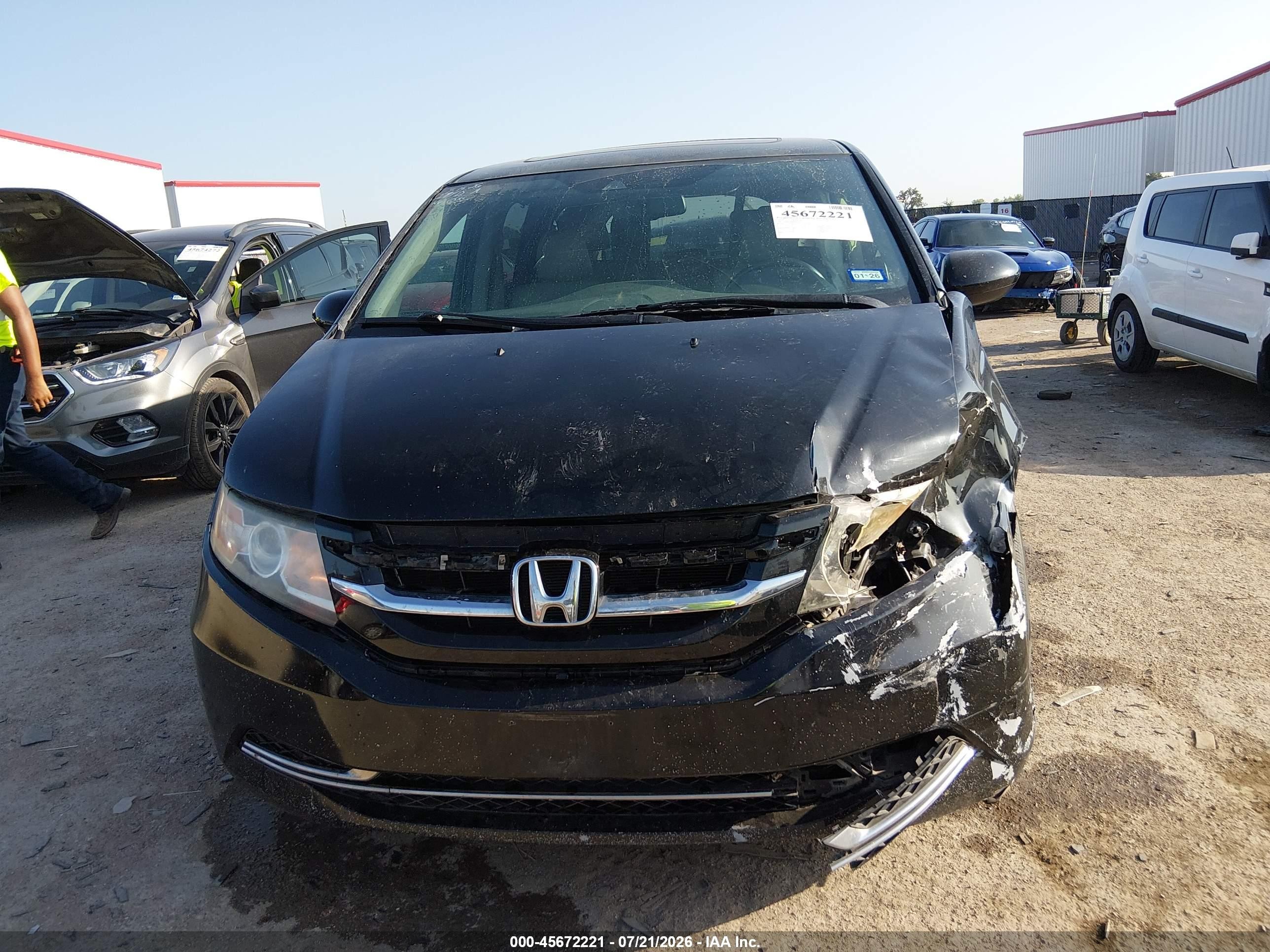 2014 Honda Odyssey Ex-l Black vin: 5FNRL5H64EB060277