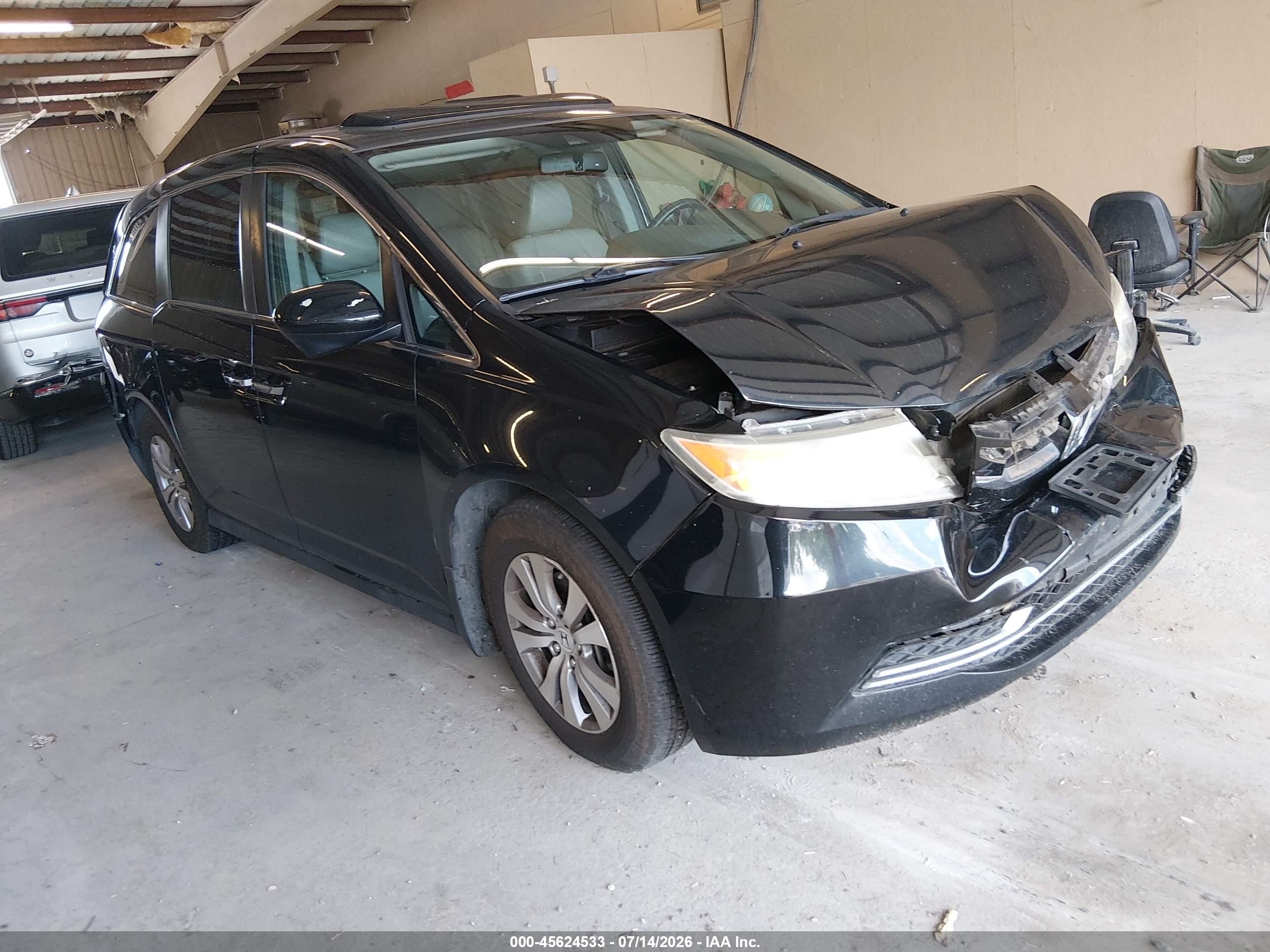 2014 Honda Odyssey Ex-l Black vin: 5FNRL5H64EB063647