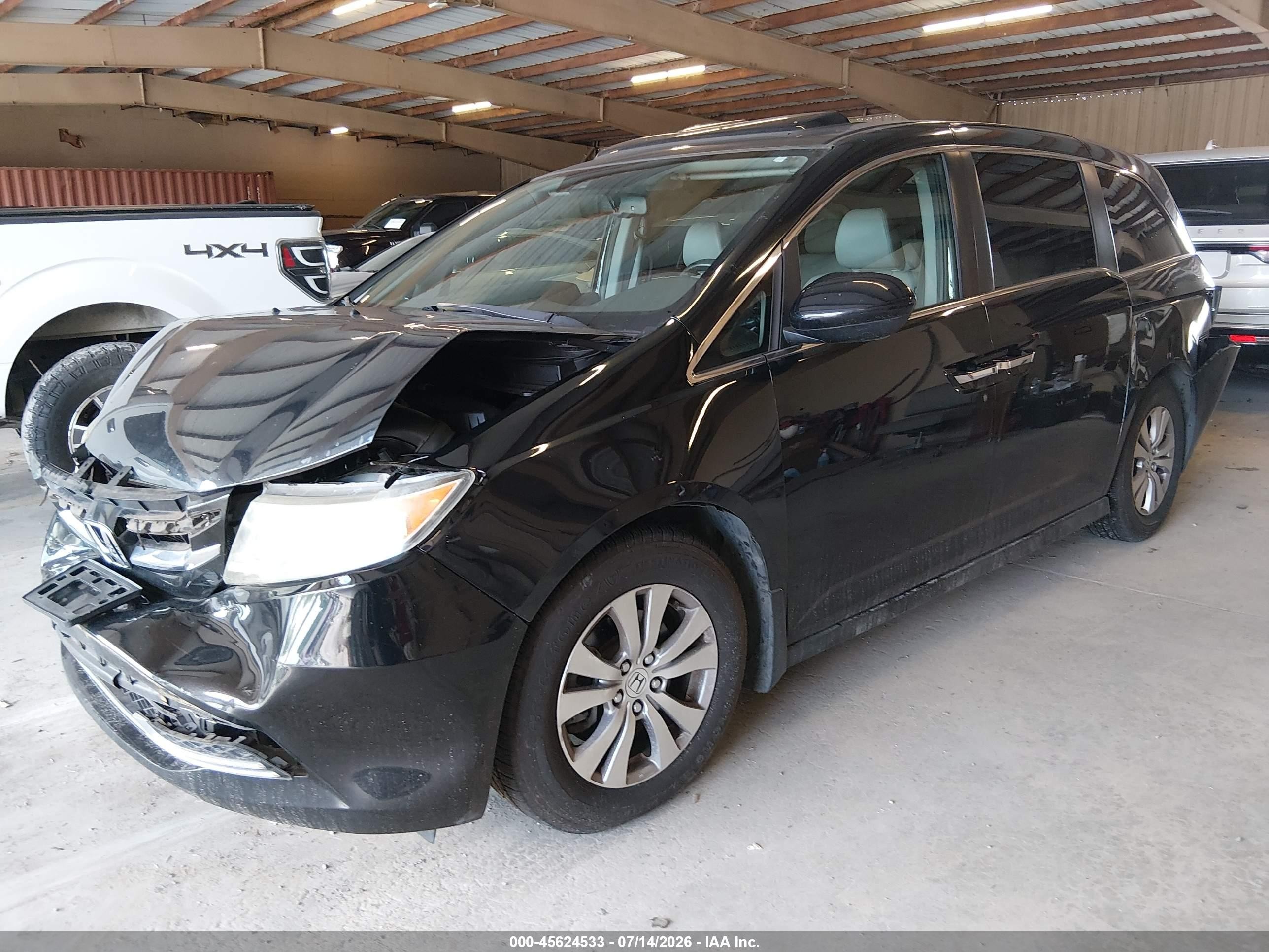 2014 Honda Odyssey Ex-l Black vin: 5FNRL5H64EB063647