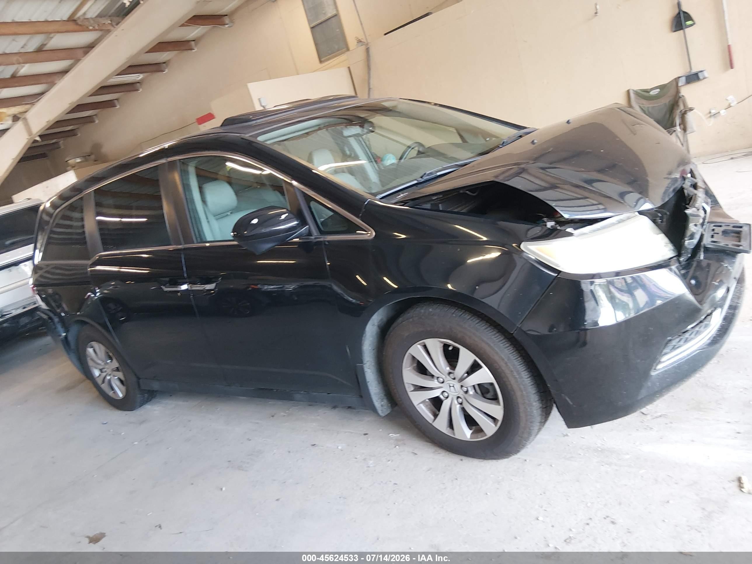 2014 Honda Odyssey Ex-l Black vin: 5FNRL5H64EB063647