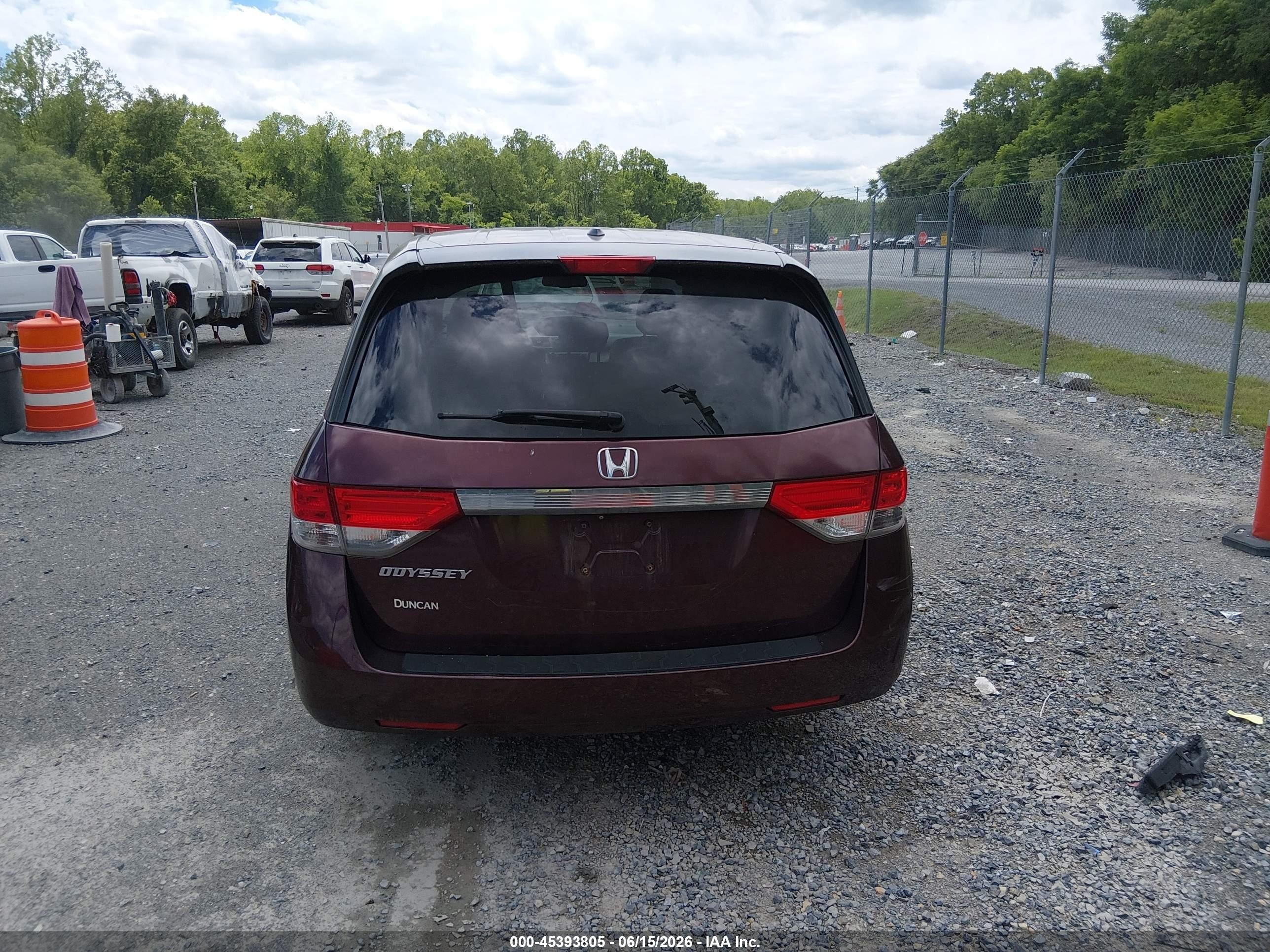 2014 Honda Odyssey Ex-l Burgundy vin: 5FNRL5H64EB067116