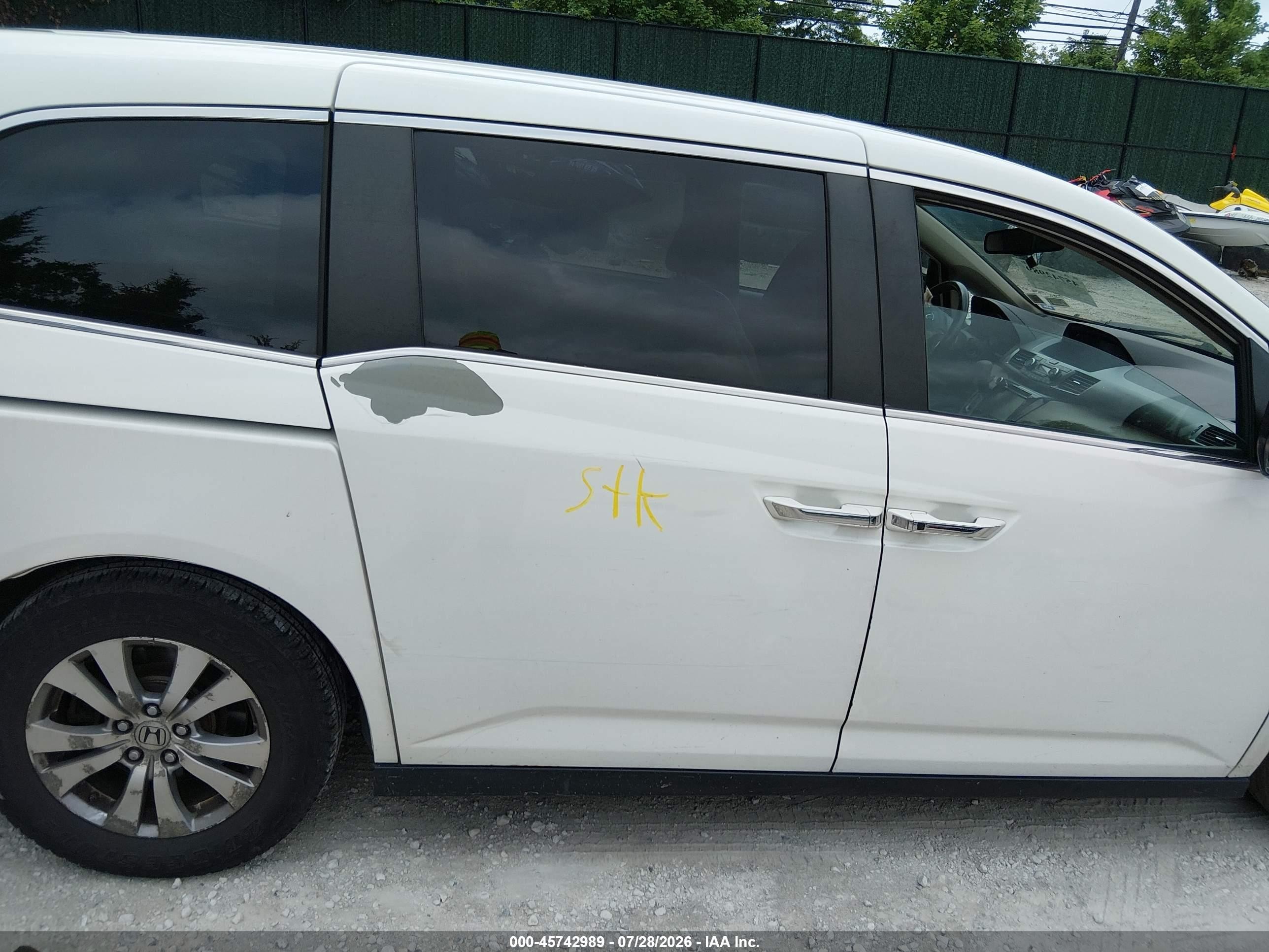 2014 Honda Odyssey Ex-l White vin: 5FNRL5H64EB069271