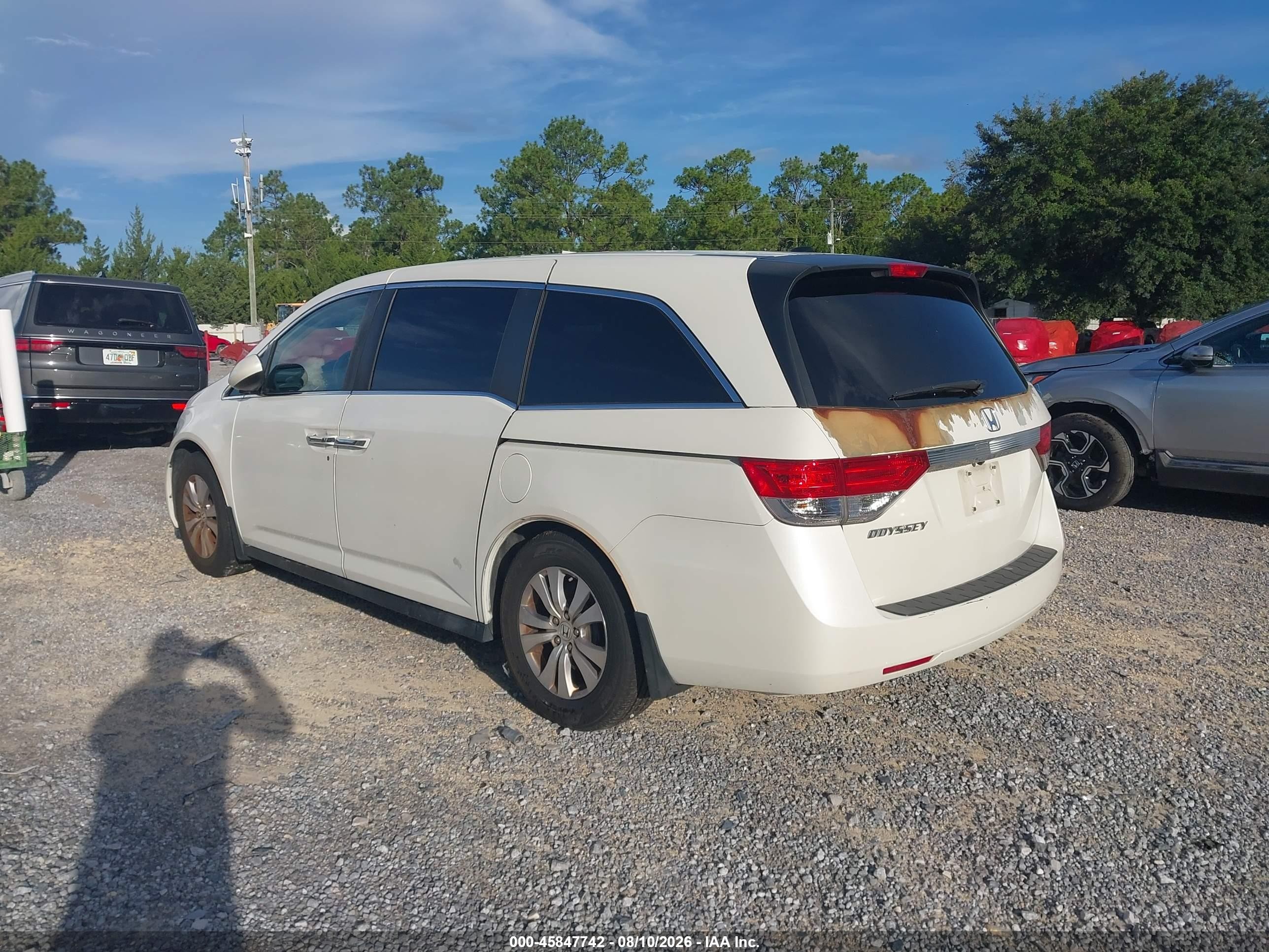 2014 Honda Odyssey Ex-l White vin: 5FNRL5H64EB079122