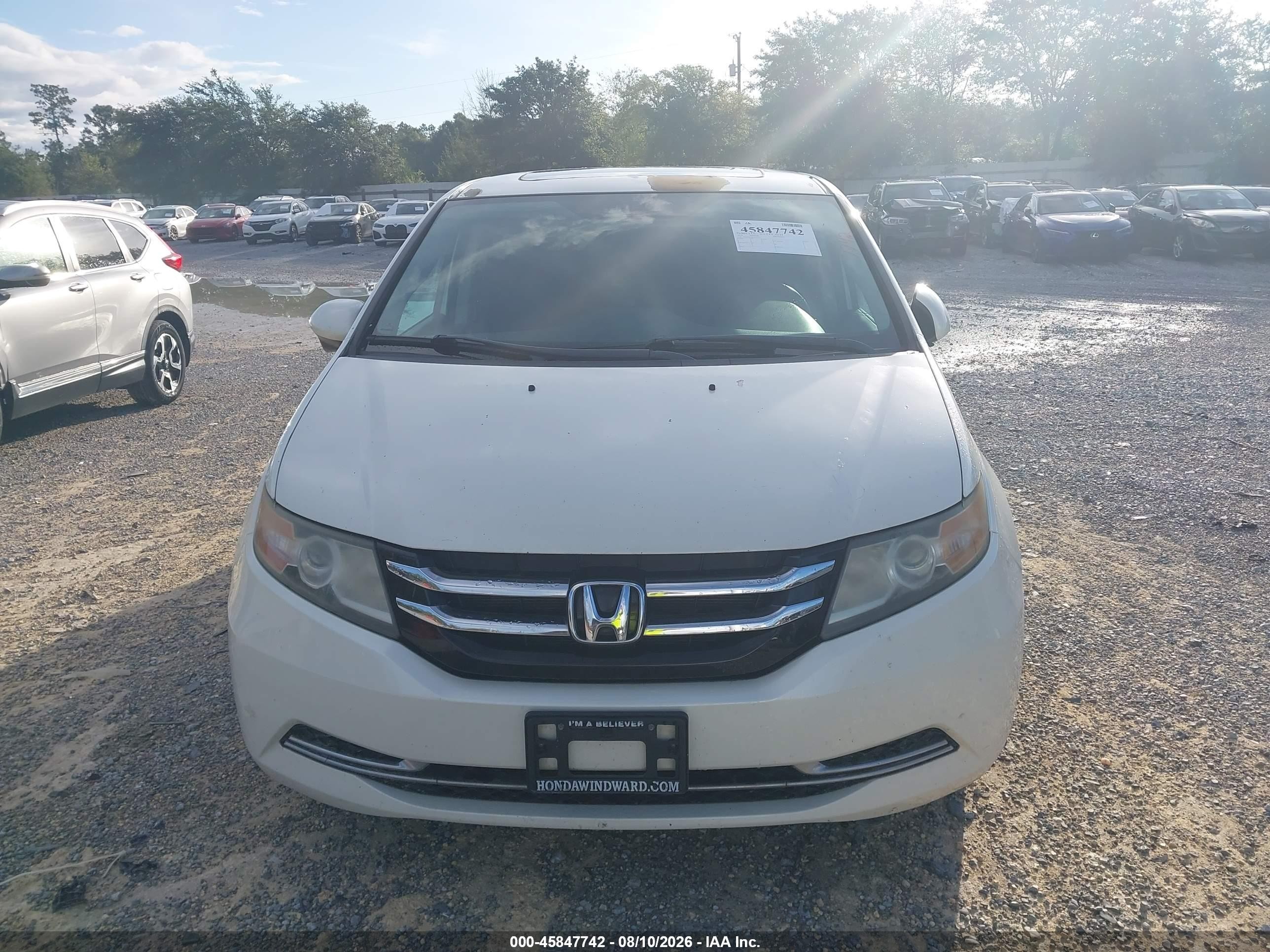 2014 Honda Odyssey Ex-l White vin: 5FNRL5H64EB079122