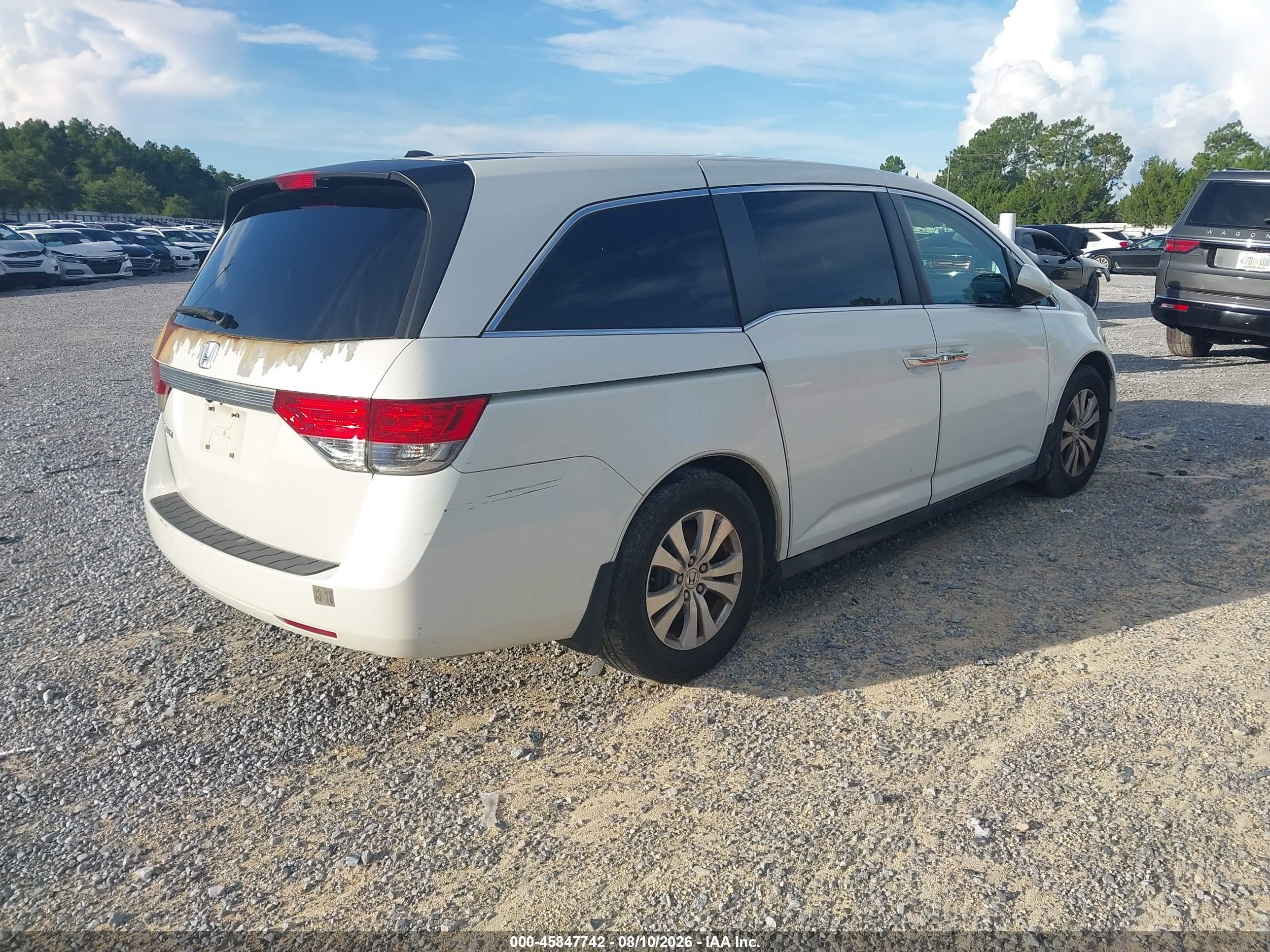 2014 Honda Odyssey Ex-l White vin: 5FNRL5H64EB079122