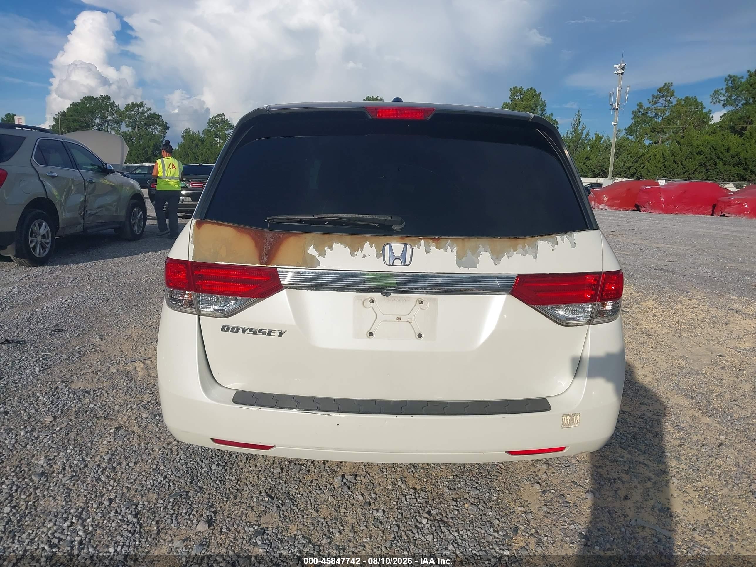 2014 Honda Odyssey Ex-l White vin: 5FNRL5H64EB079122