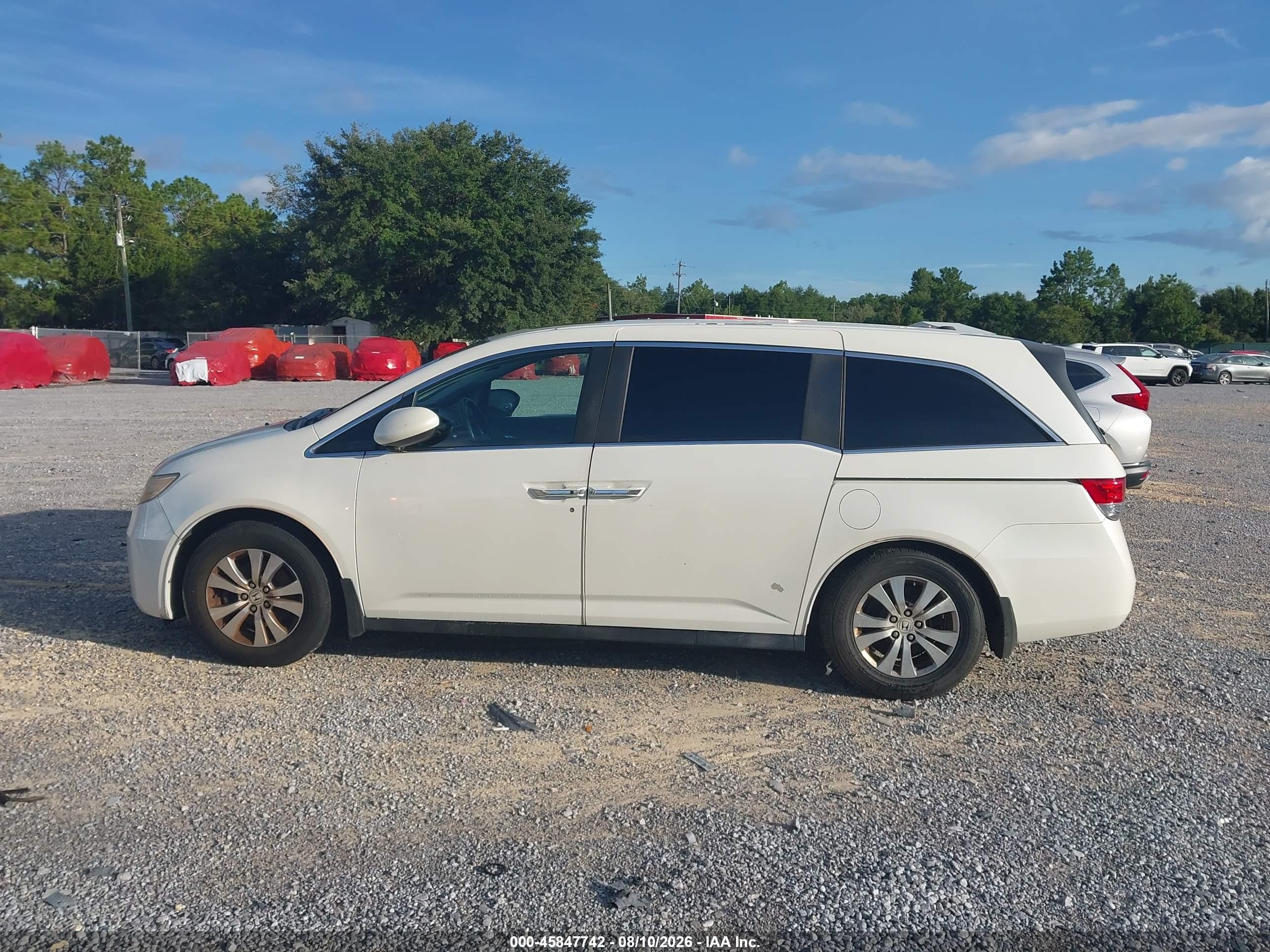 2014 Honda Odyssey Ex-l White vin: 5FNRL5H64EB079122