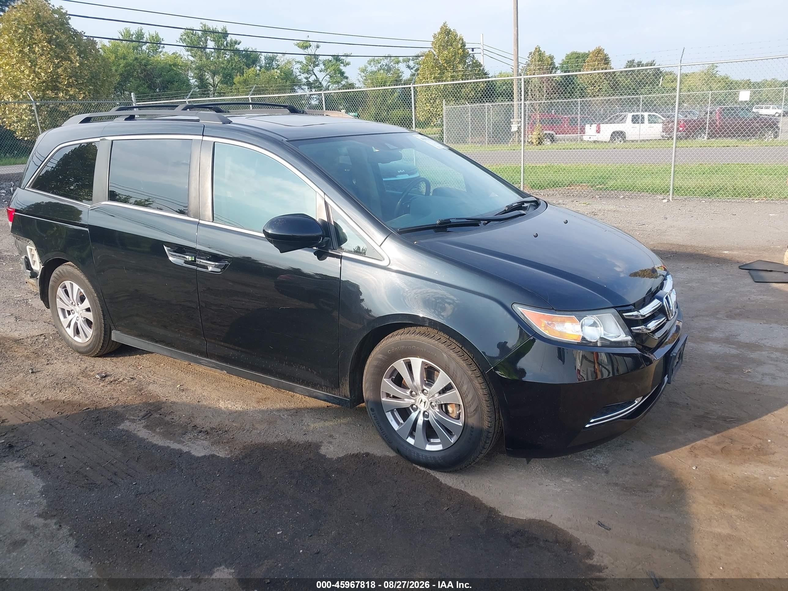 2014 Honda Odyssey Ex-l Black vin: 5FNRL5H64EB083090