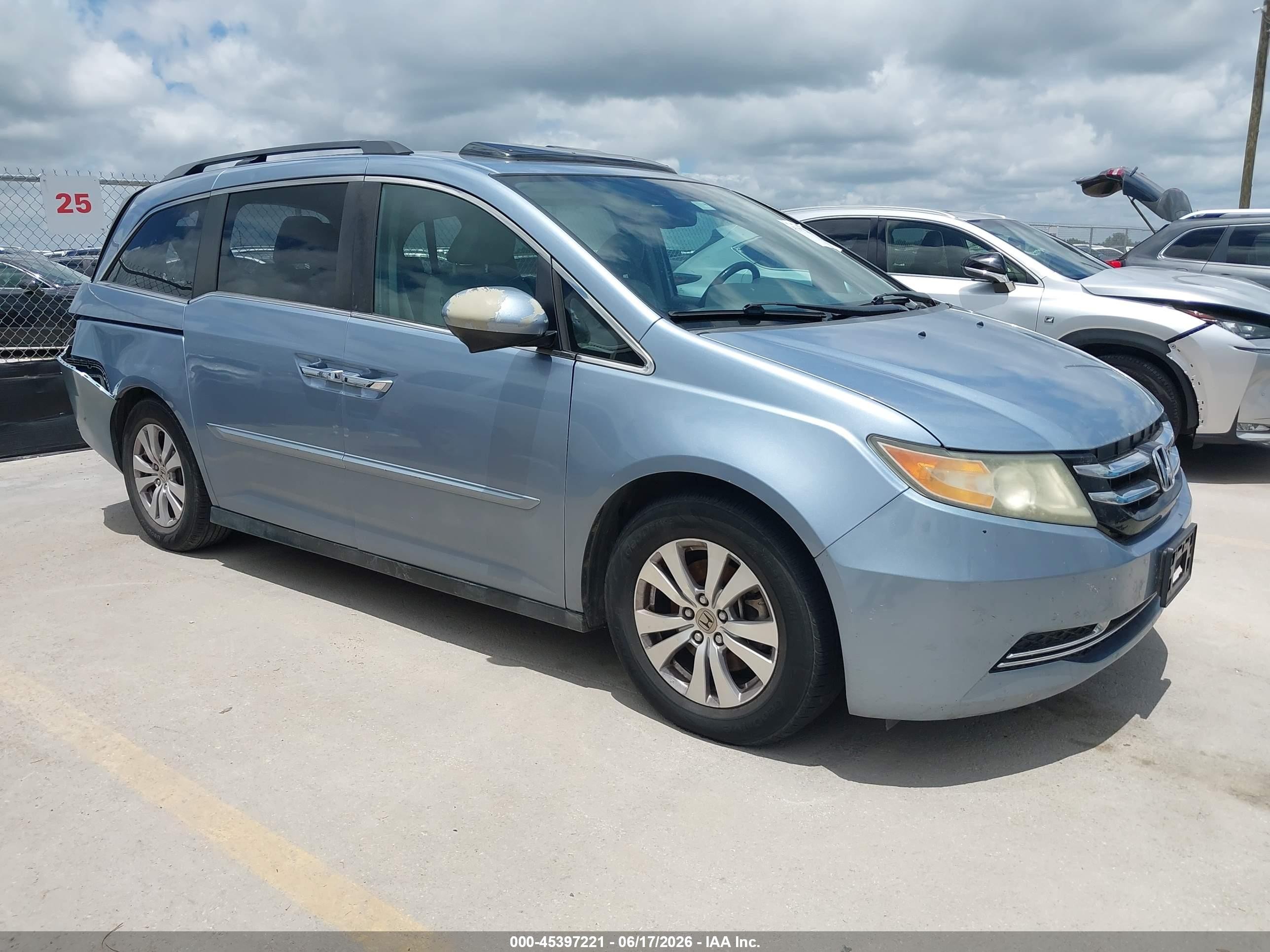 2014 Honda Odyssey Ex-l Light Blue vin: 5FNRL5H64EB091884