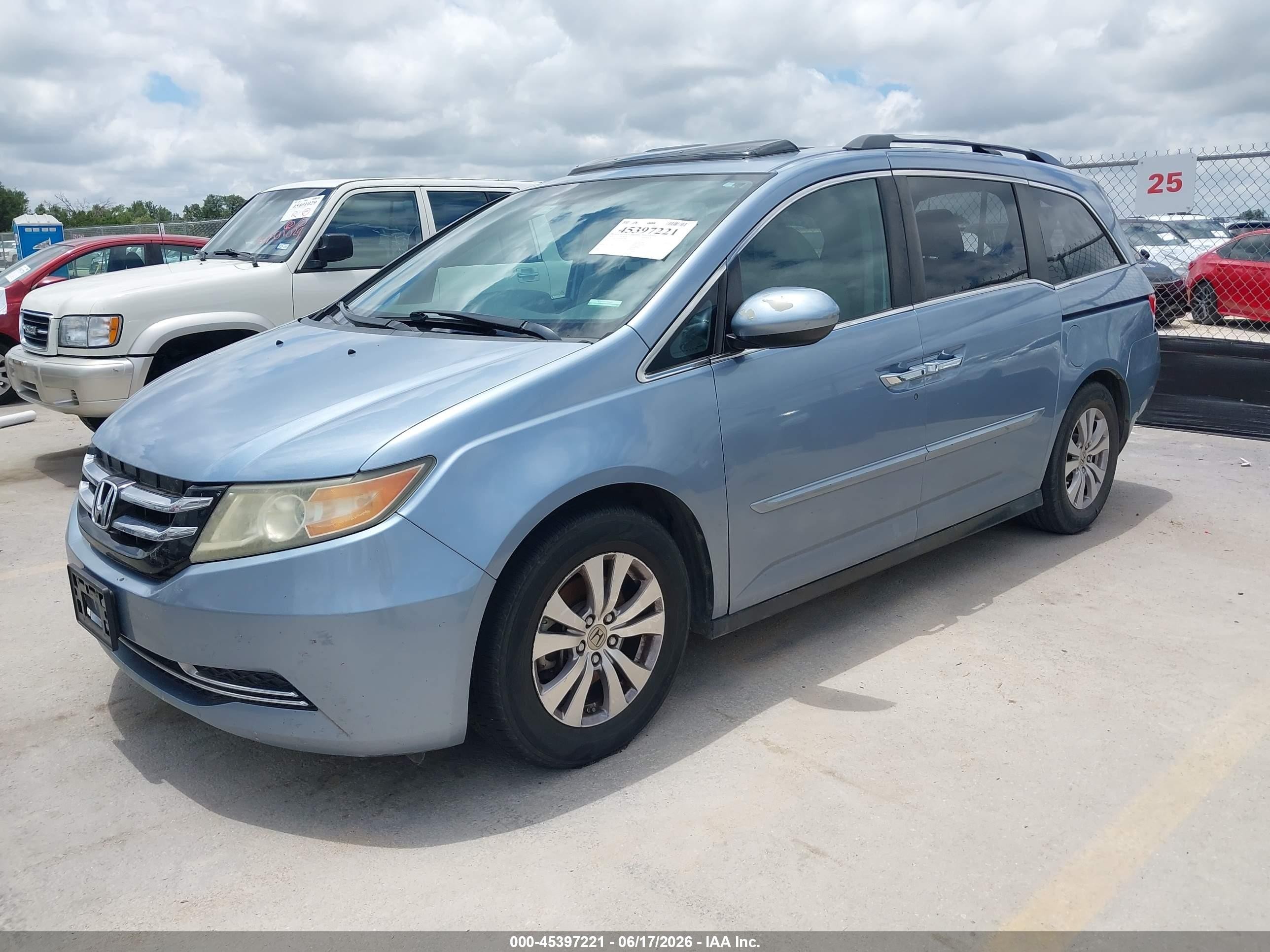 2014 Honda Odyssey Ex-l Light Blue vin: 5FNRL5H64EB091884