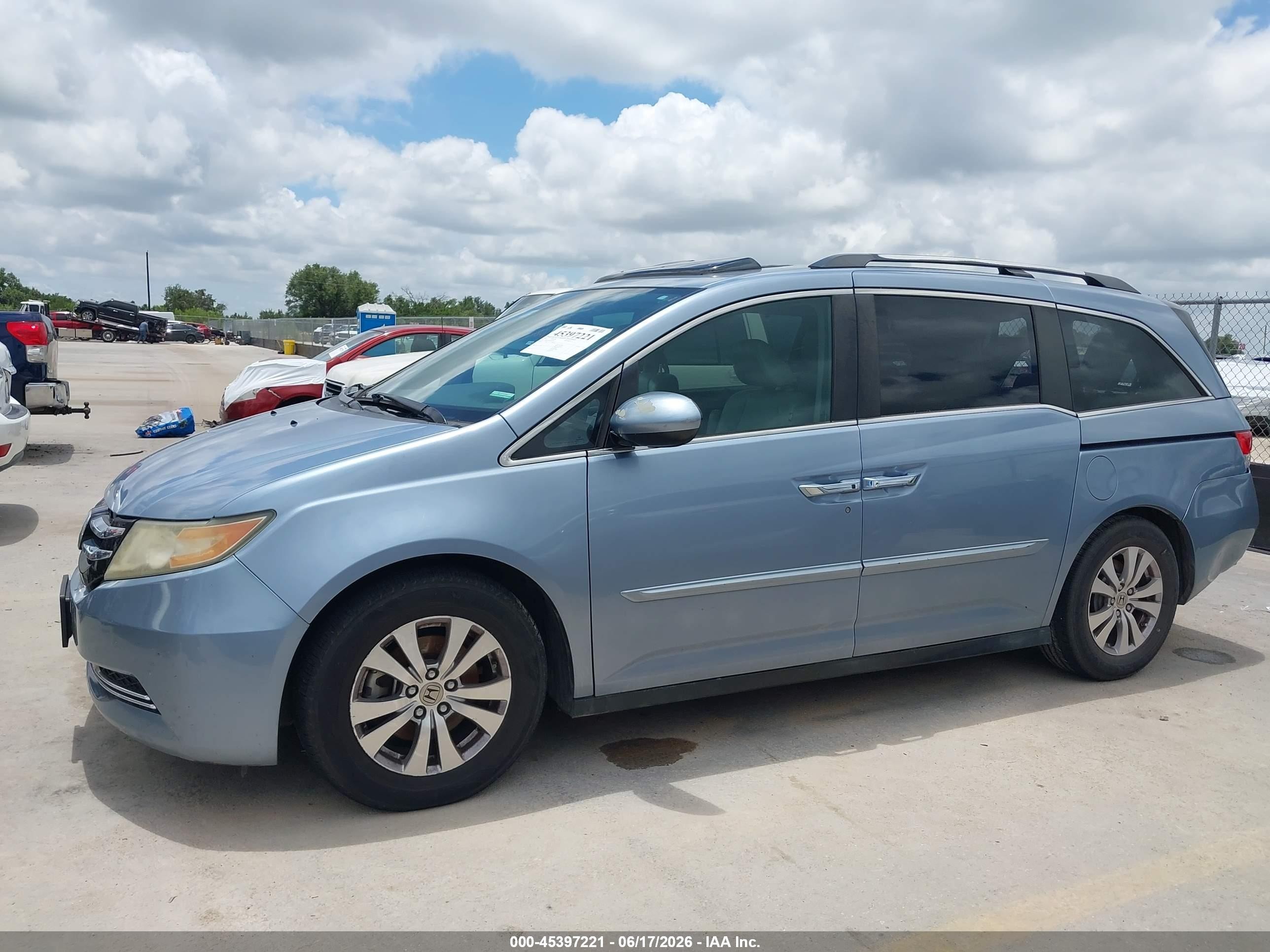 2014 Honda Odyssey Ex-l Light Blue vin: 5FNRL5H64EB091884
