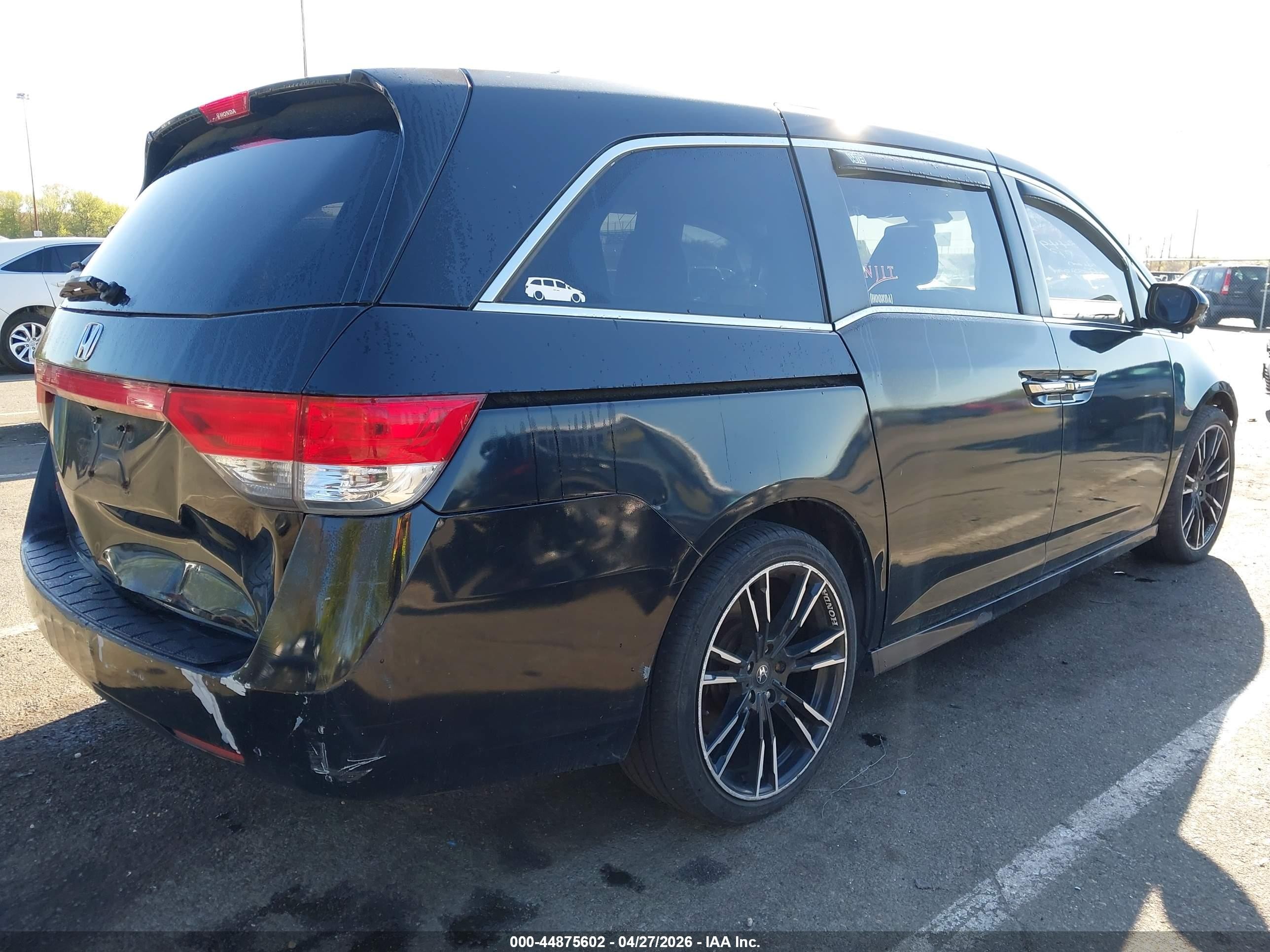 2014 Honda Odyssey Ex-l Black vin: 5FNRL5H64EB103449