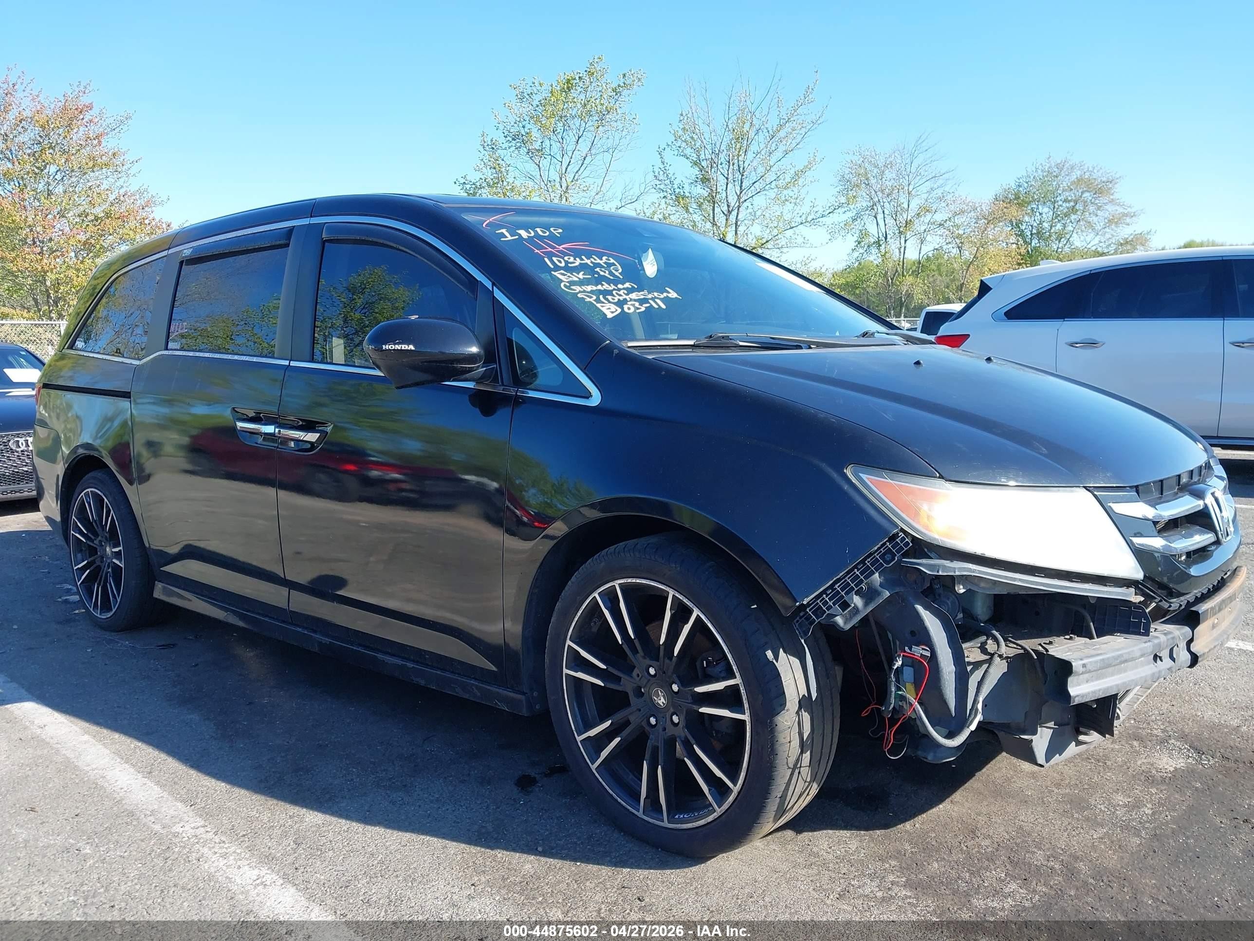 2014 Honda Odyssey Ex-l Black vin: 5FNRL5H64EB103449