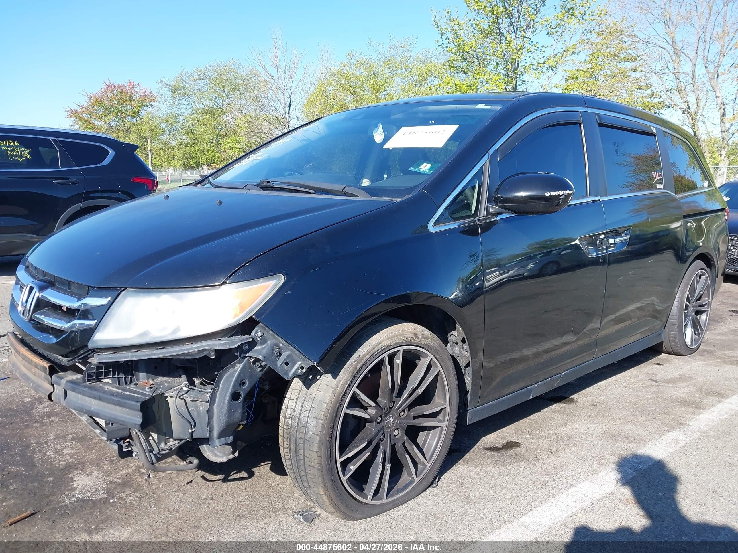 2014 Honda Odyssey Ex-l Black vin: 5FNRL5H64EB103449