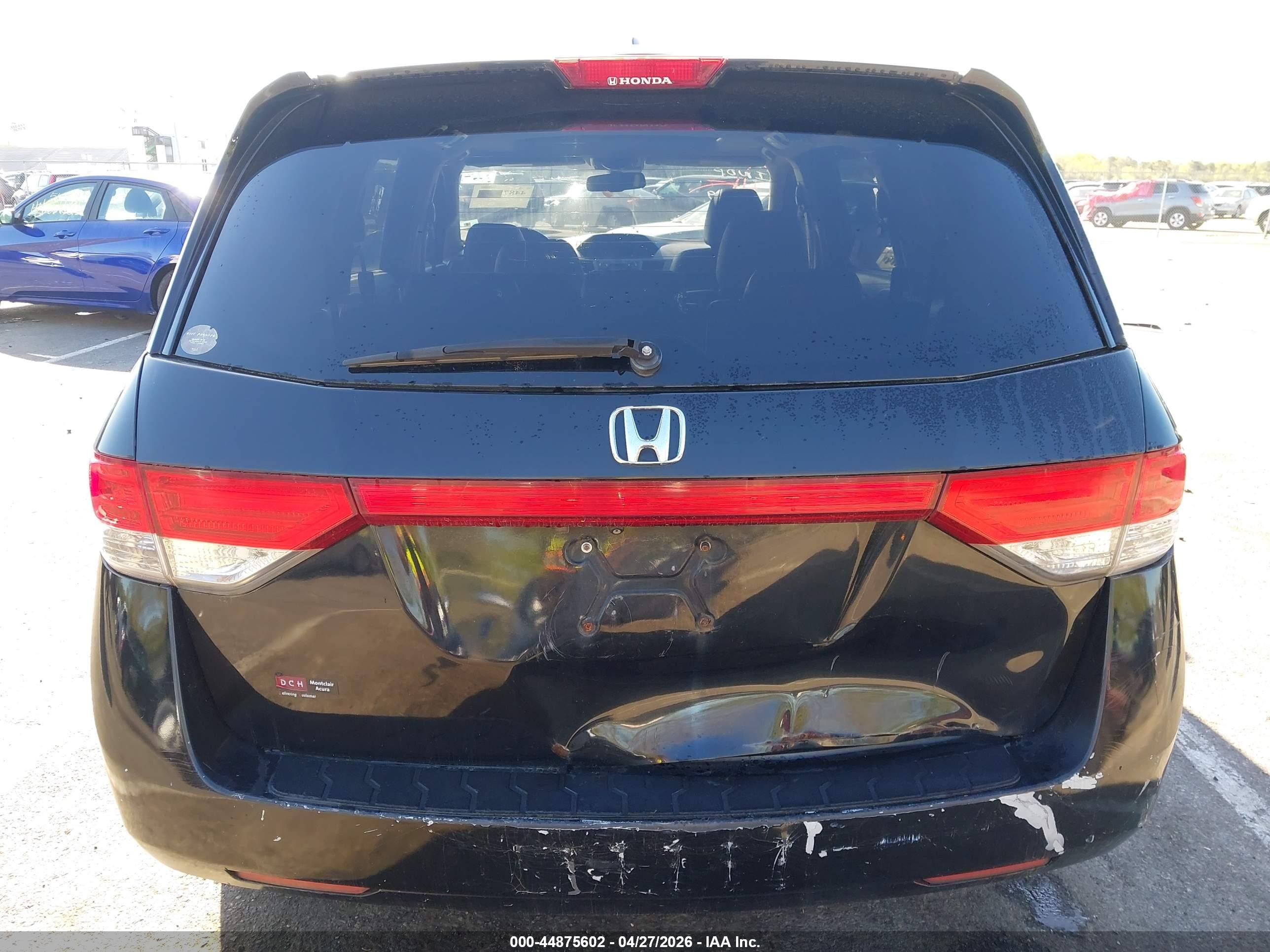 2014 Honda Odyssey Ex-l Black vin: 5FNRL5H64EB103449