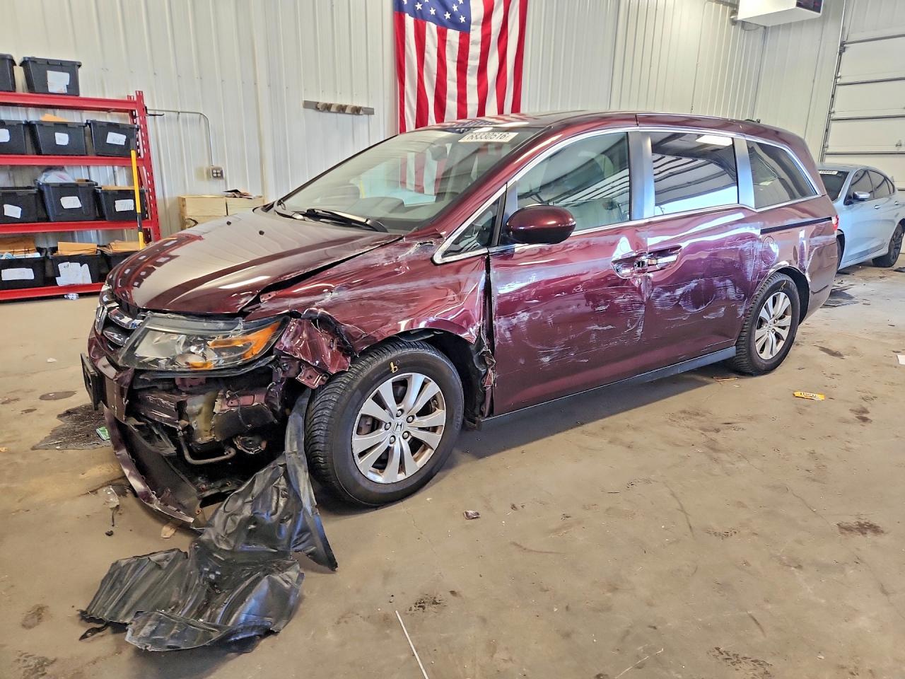 2014 Honda Odyssey Exl Maroon vin: 5FNRL5H64EB105623