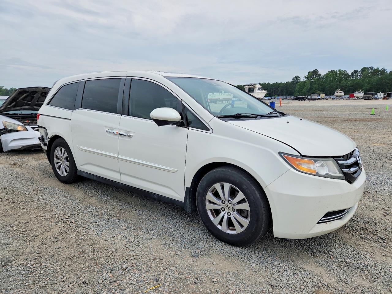 2014 Honda Odyssey Exl White vin: 5FNRL5H64EB117139