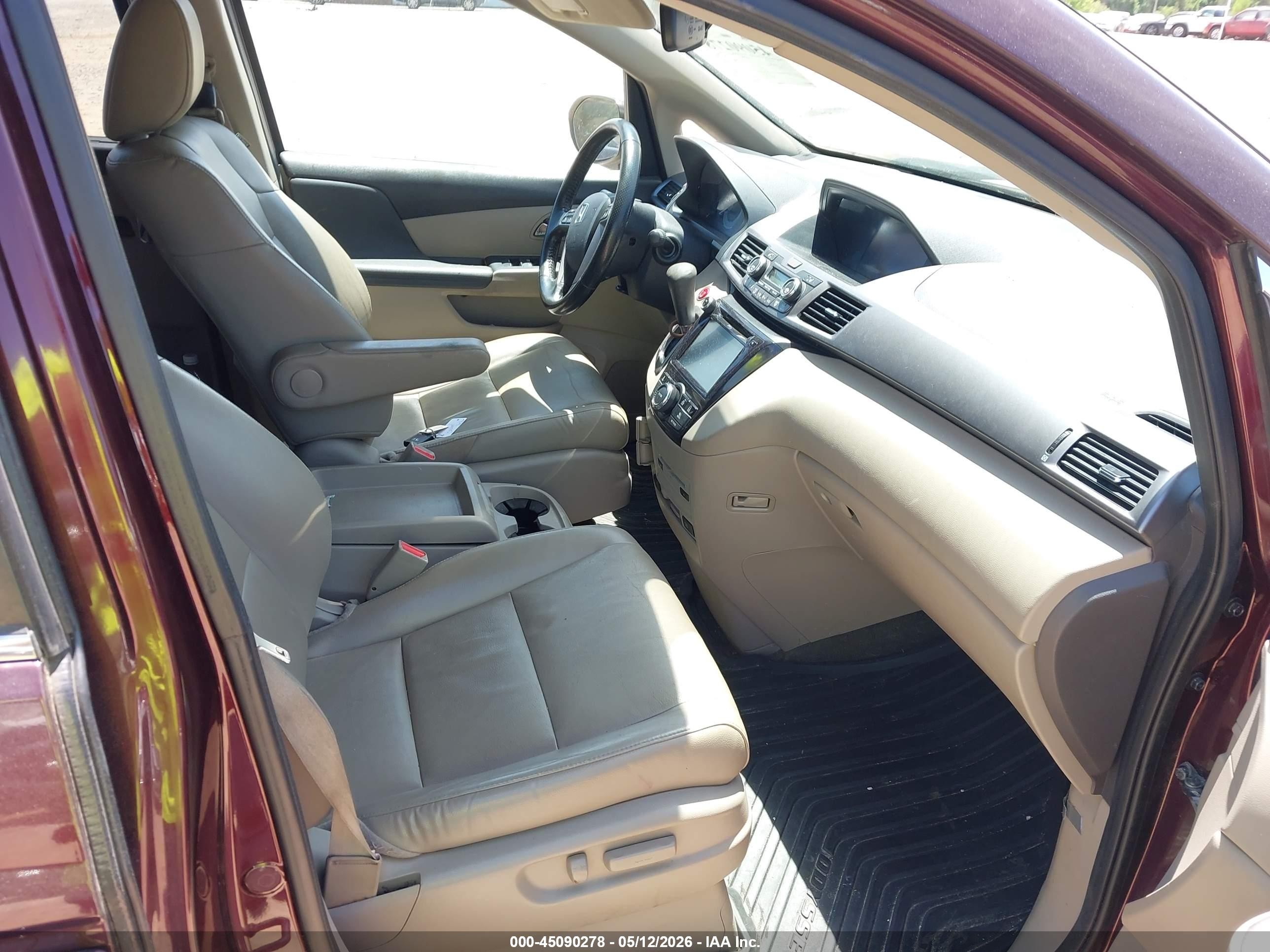 2014 Honda Odyssey Ex-l Burgundy vin: 5FNRL5H64EB118663