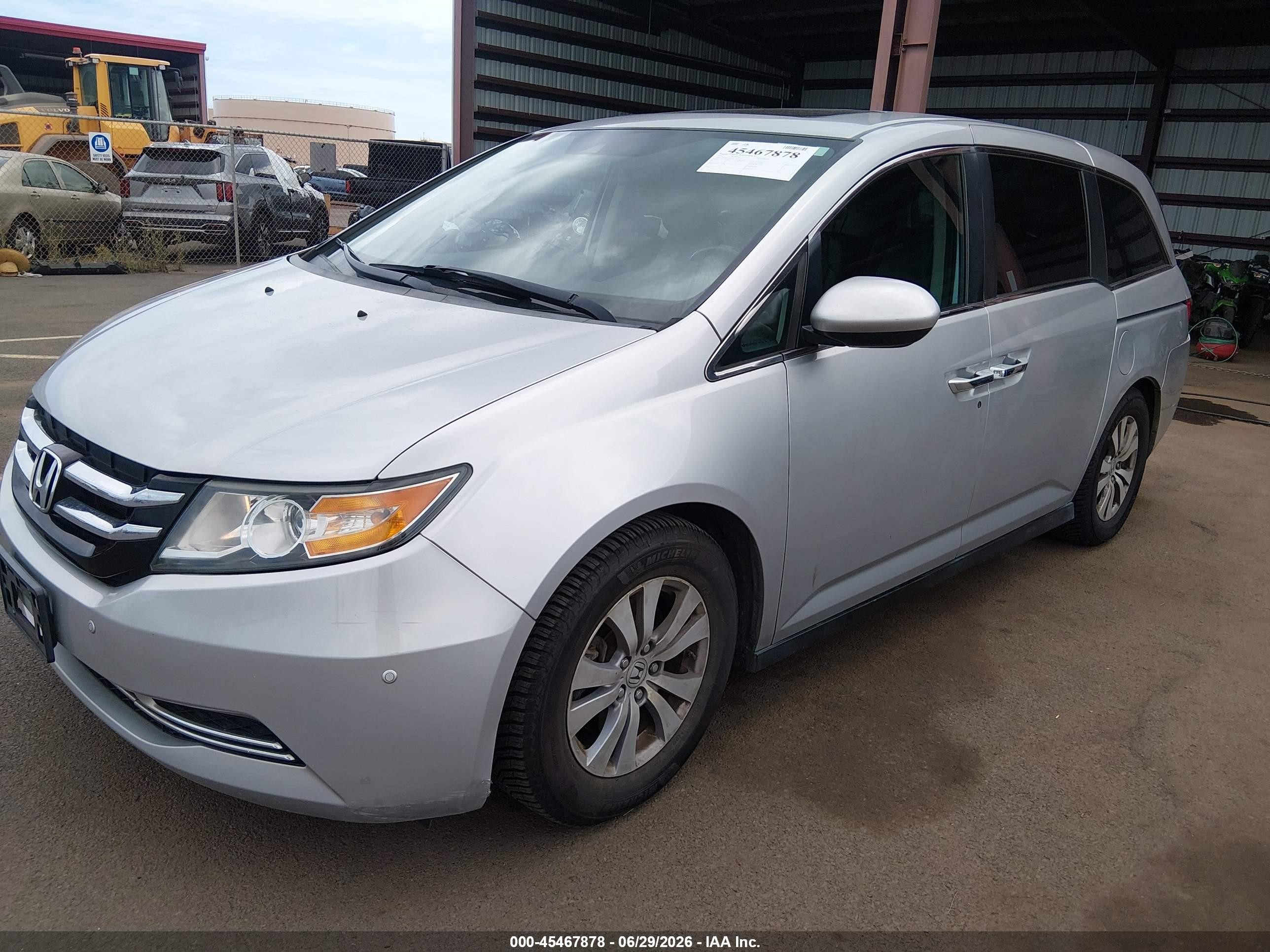 2014 Honda Odyssey Ex-l Серебряный vin: 5FNRL5H64EB120722