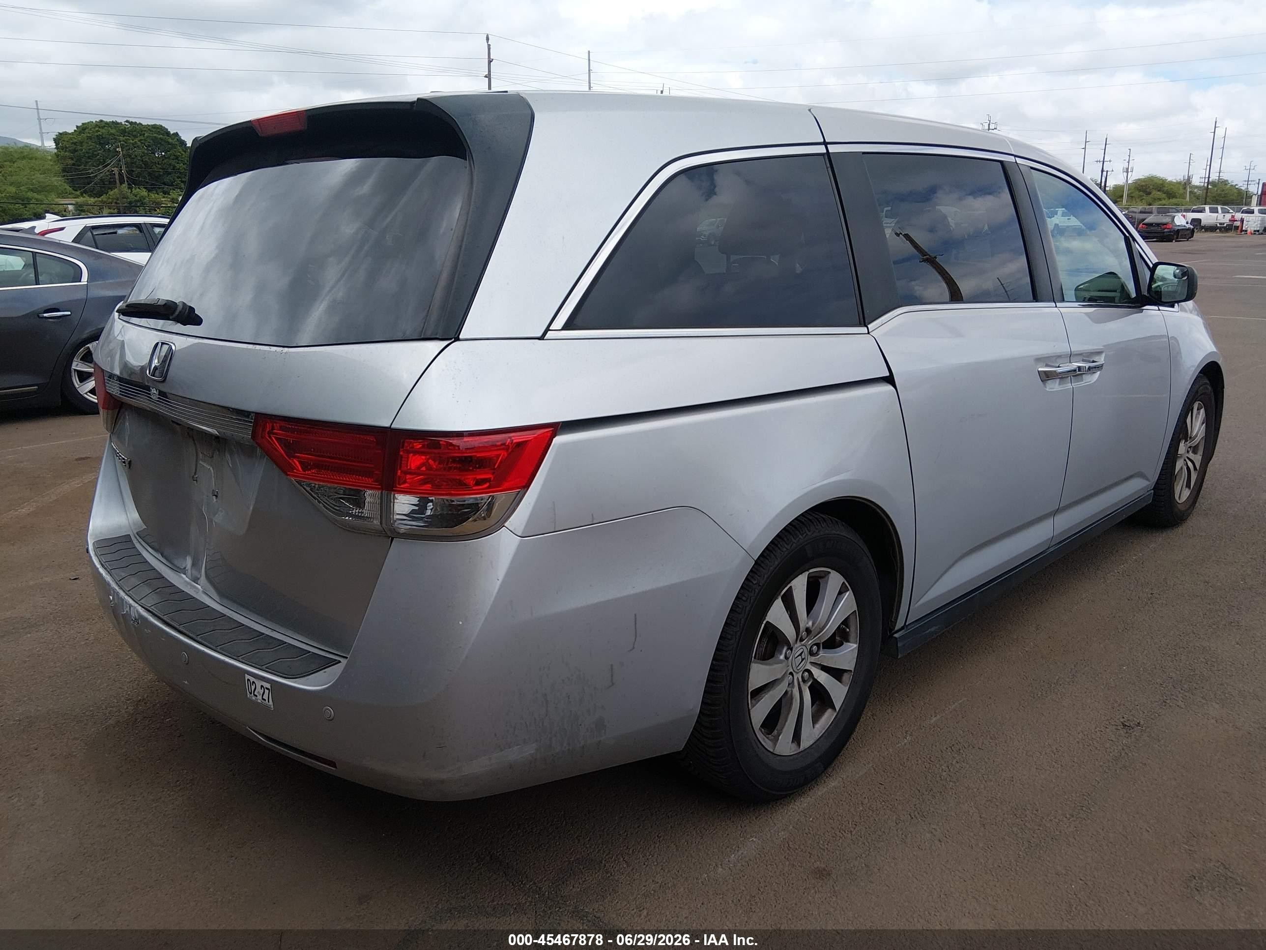 2014 Honda Odyssey Ex-l Серебряный vin: 5FNRL5H64EB120722