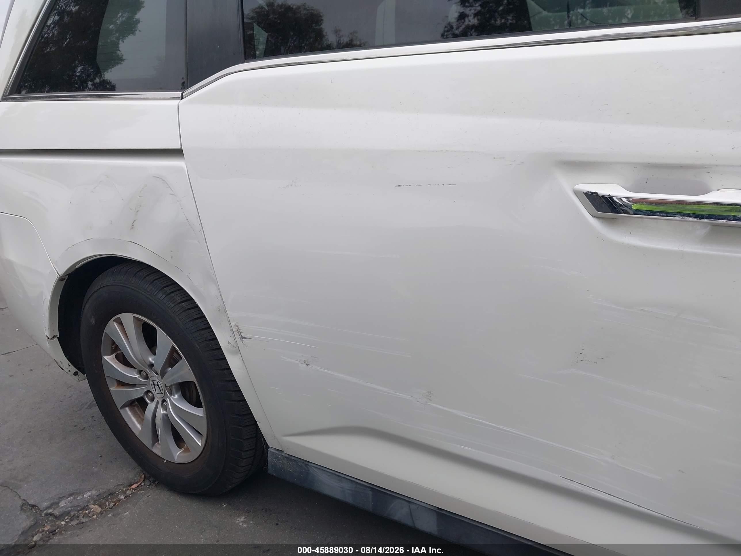 2014 Honda Odyssey Ex-l White vin: 5FNRL5H64EB122079
