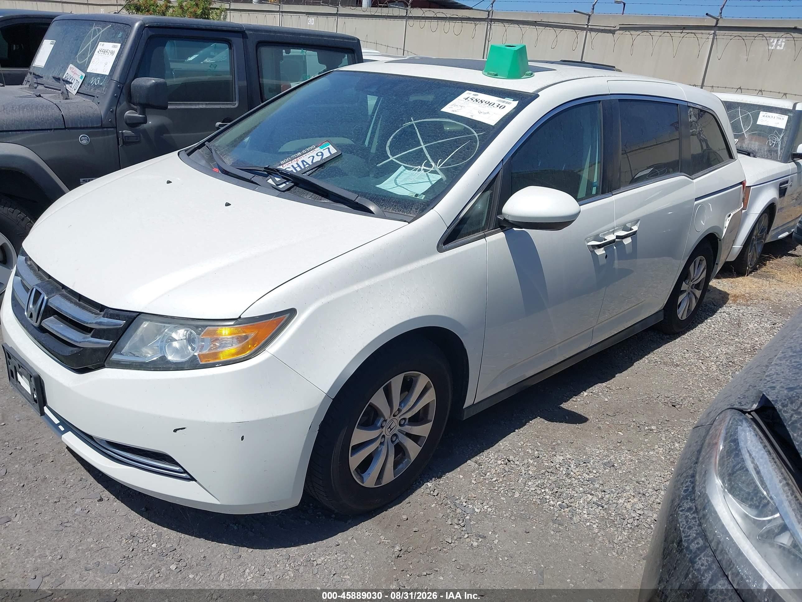 2014 Honda Odyssey Ex-l White vin: 5FNRL5H64EB122079
