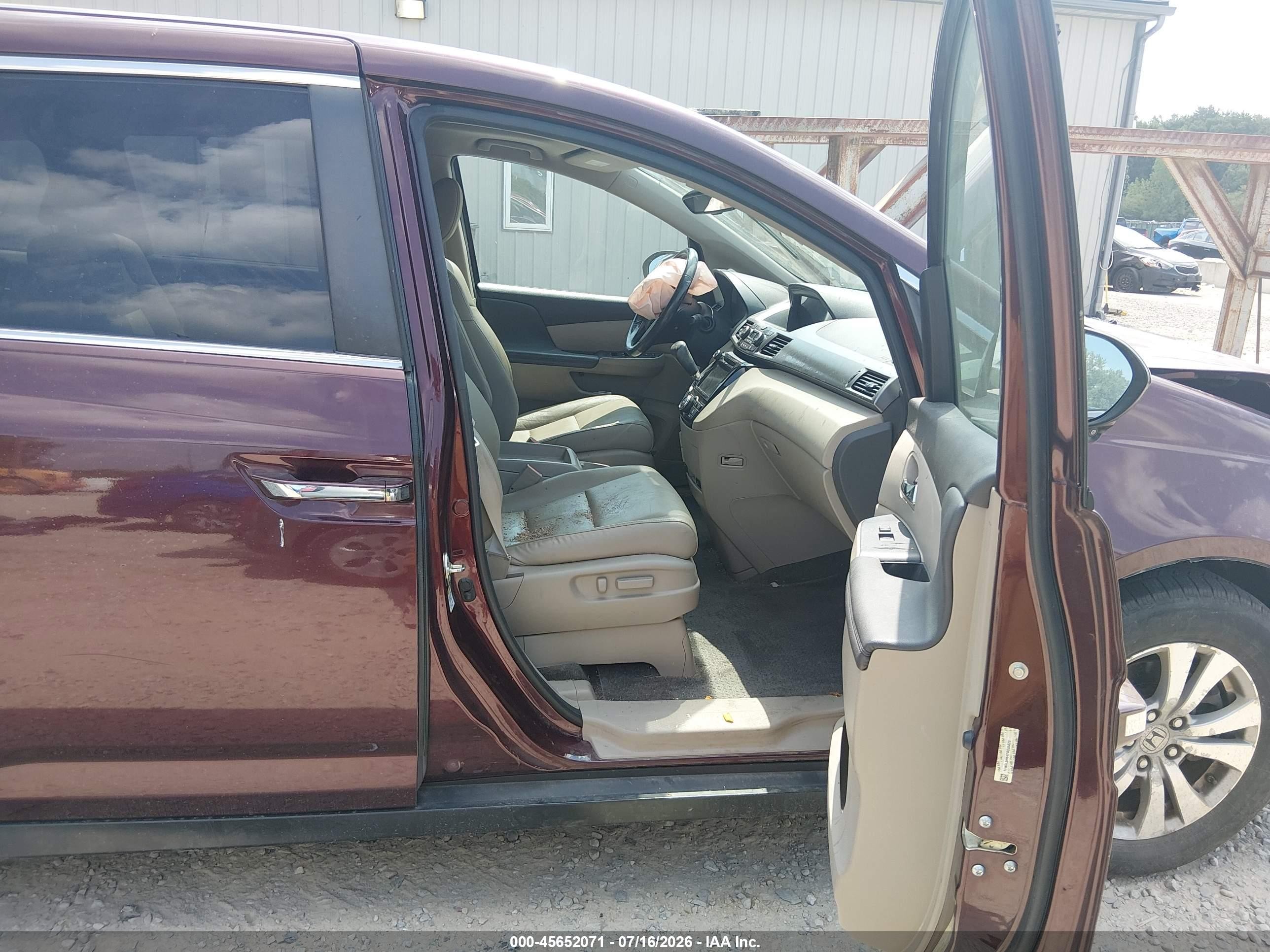 2015 Honda Odyssey Ex-l Burgundy vin: 5FNRL5H64FB005829