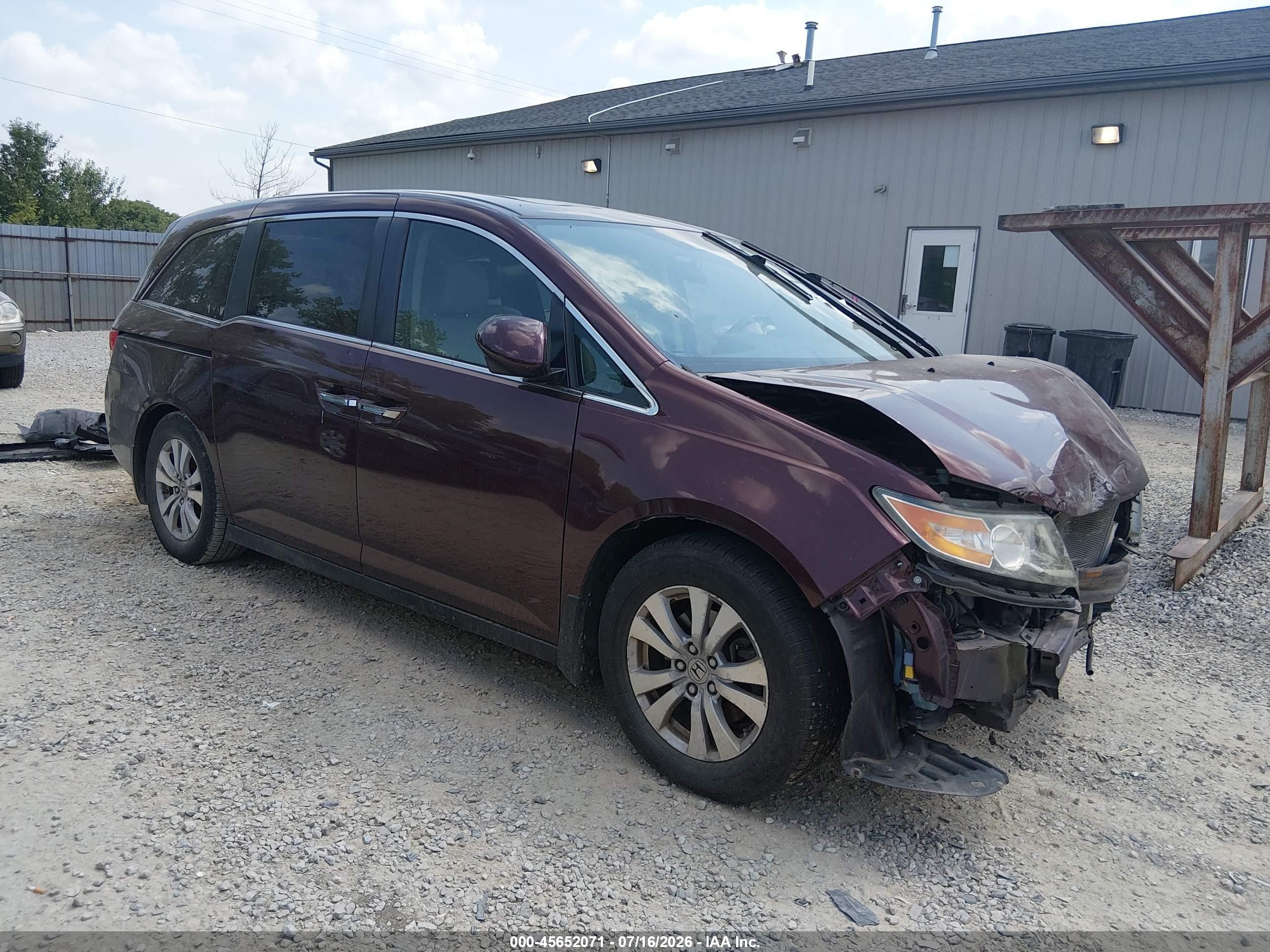 2015 Honda Odyssey Ex-l Burgundy vin: 5FNRL5H64FB005829