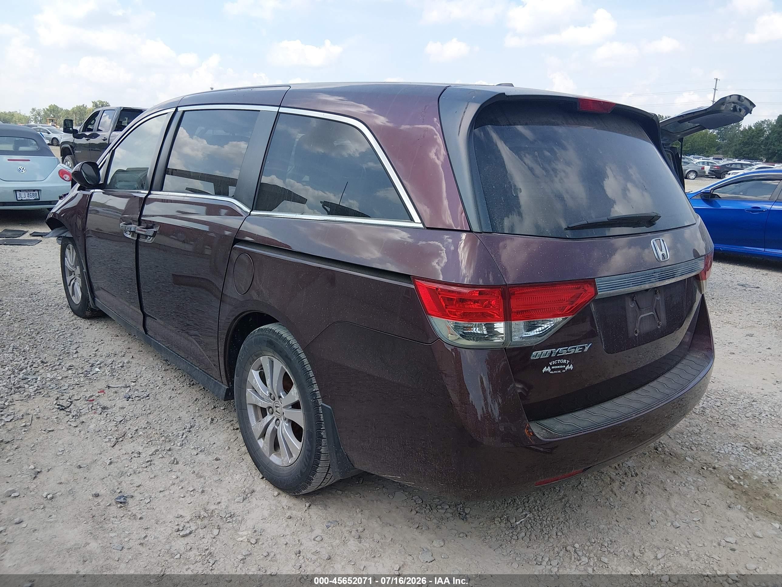 2015 Honda Odyssey Ex-l Burgundy vin: 5FNRL5H64FB005829