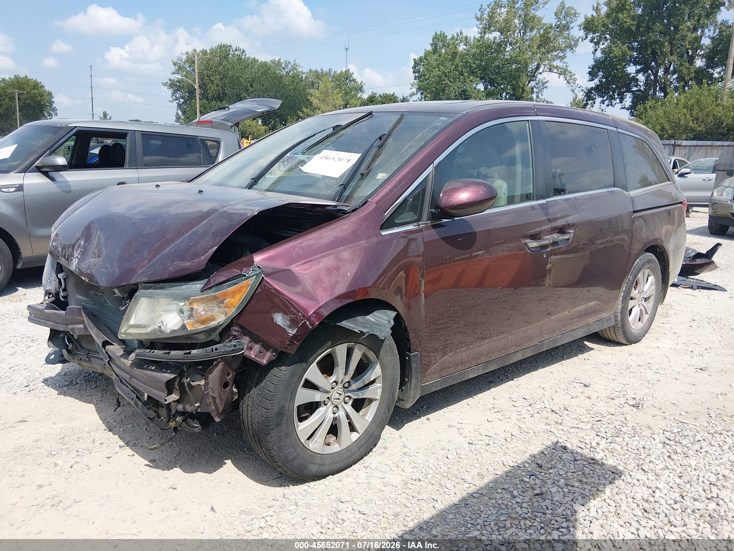 2015 Honda Odyssey Ex-l Burgundy vin: 5FNRL5H64FB005829