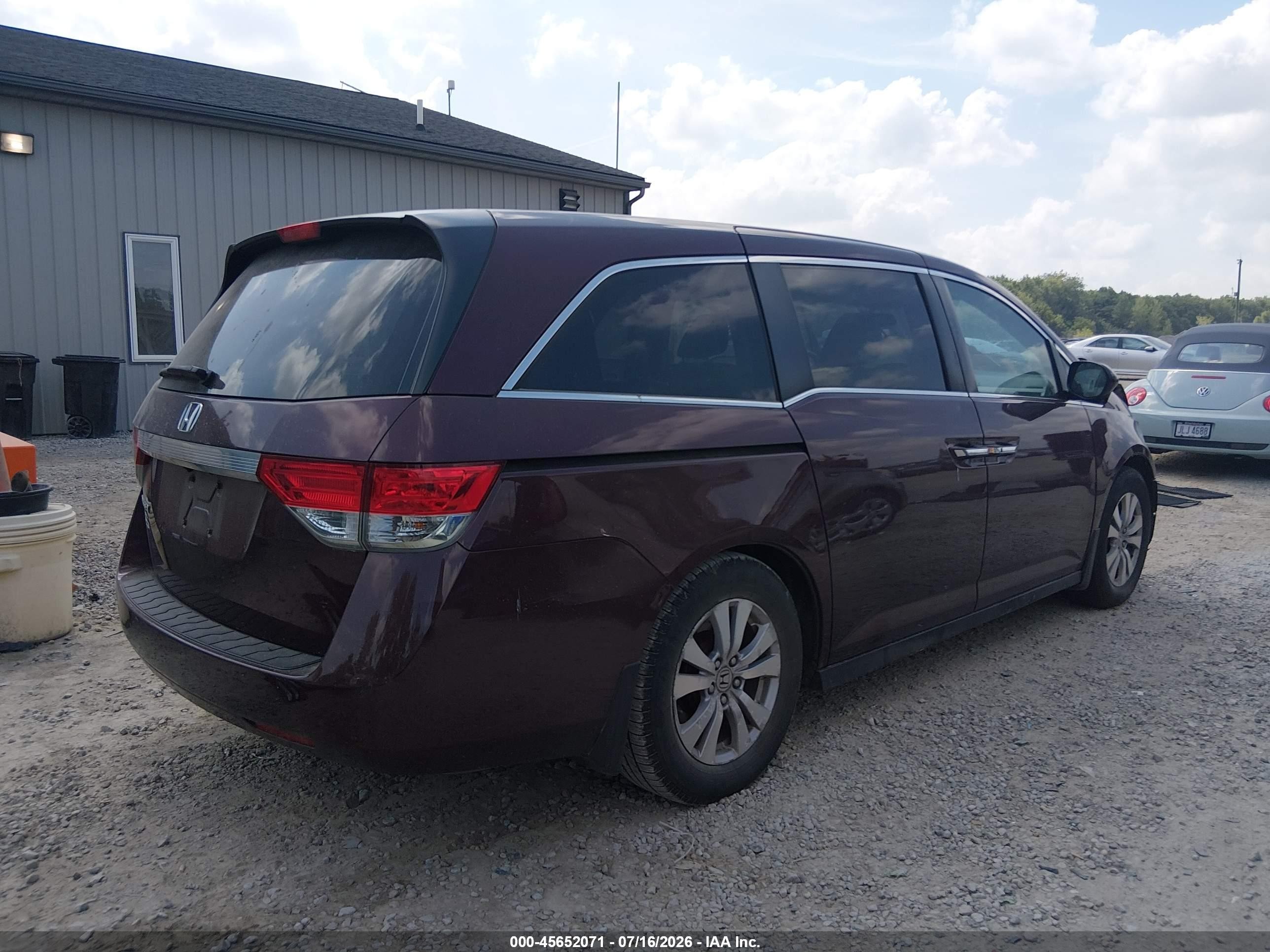 2015 Honda Odyssey Ex-l Burgundy vin: 5FNRL5H64FB005829