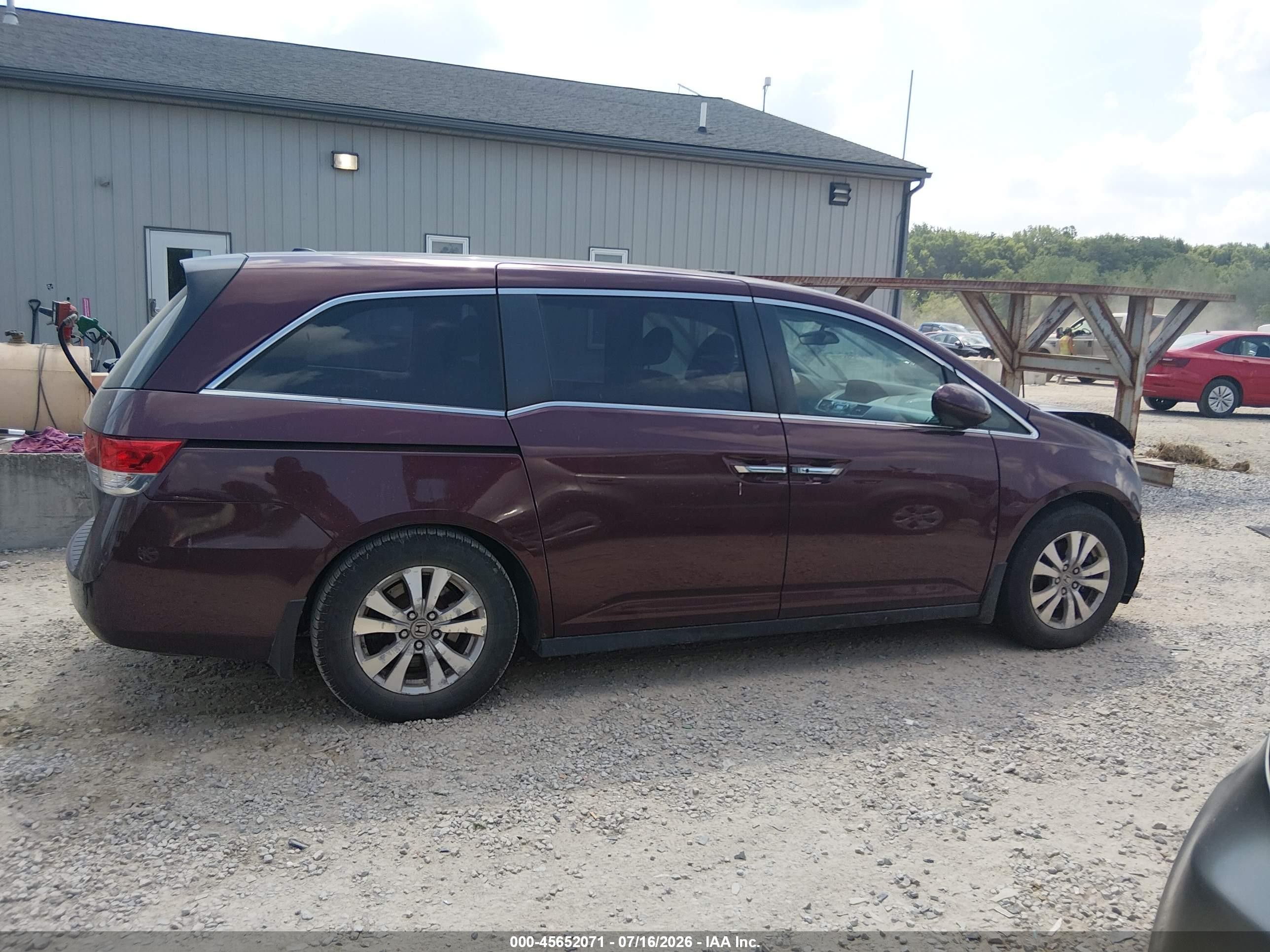 2015 Honda Odyssey Ex-l Burgundy vin: 5FNRL5H64FB005829