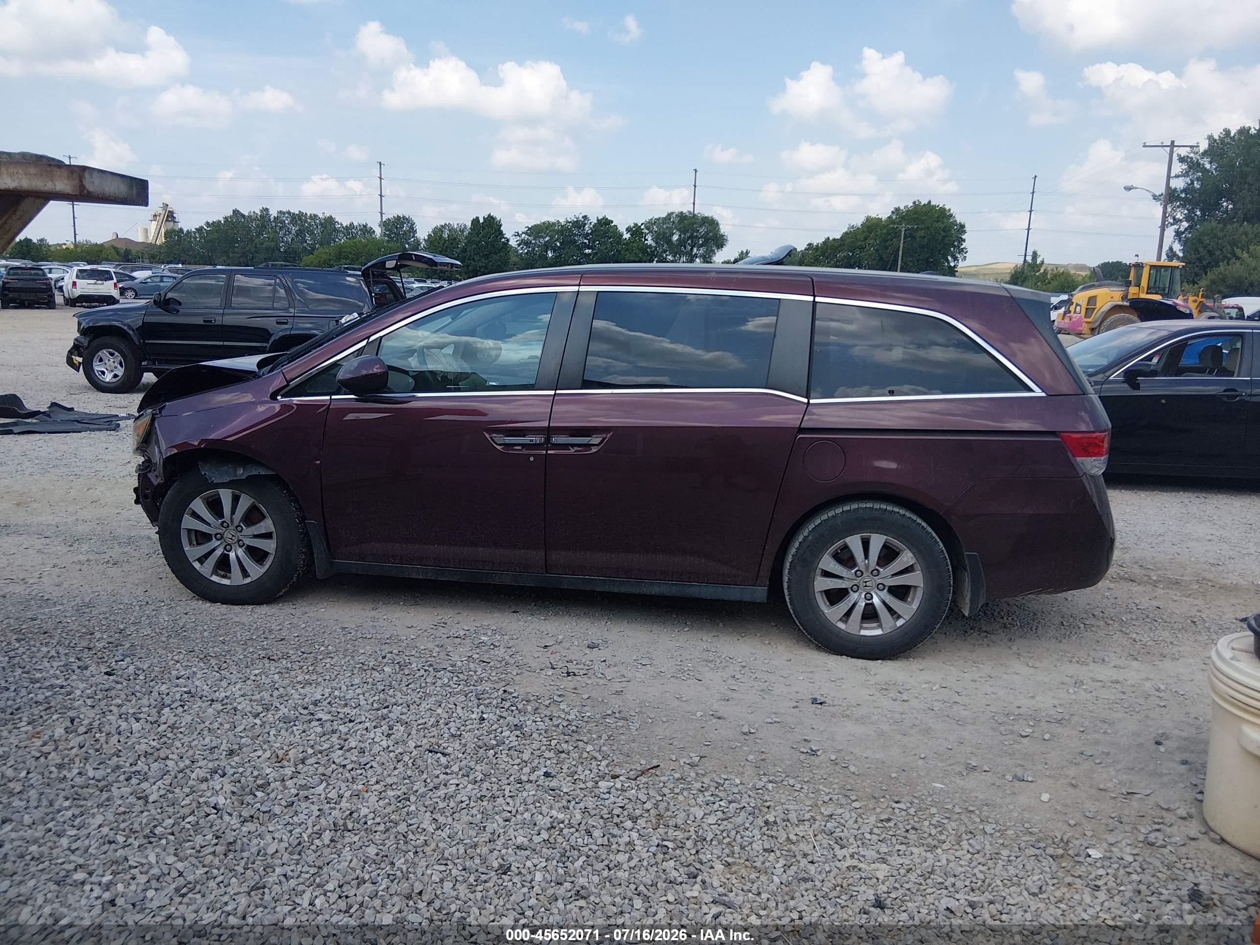 2015 Honda Odyssey Ex-l Burgundy vin: 5FNRL5H64FB005829