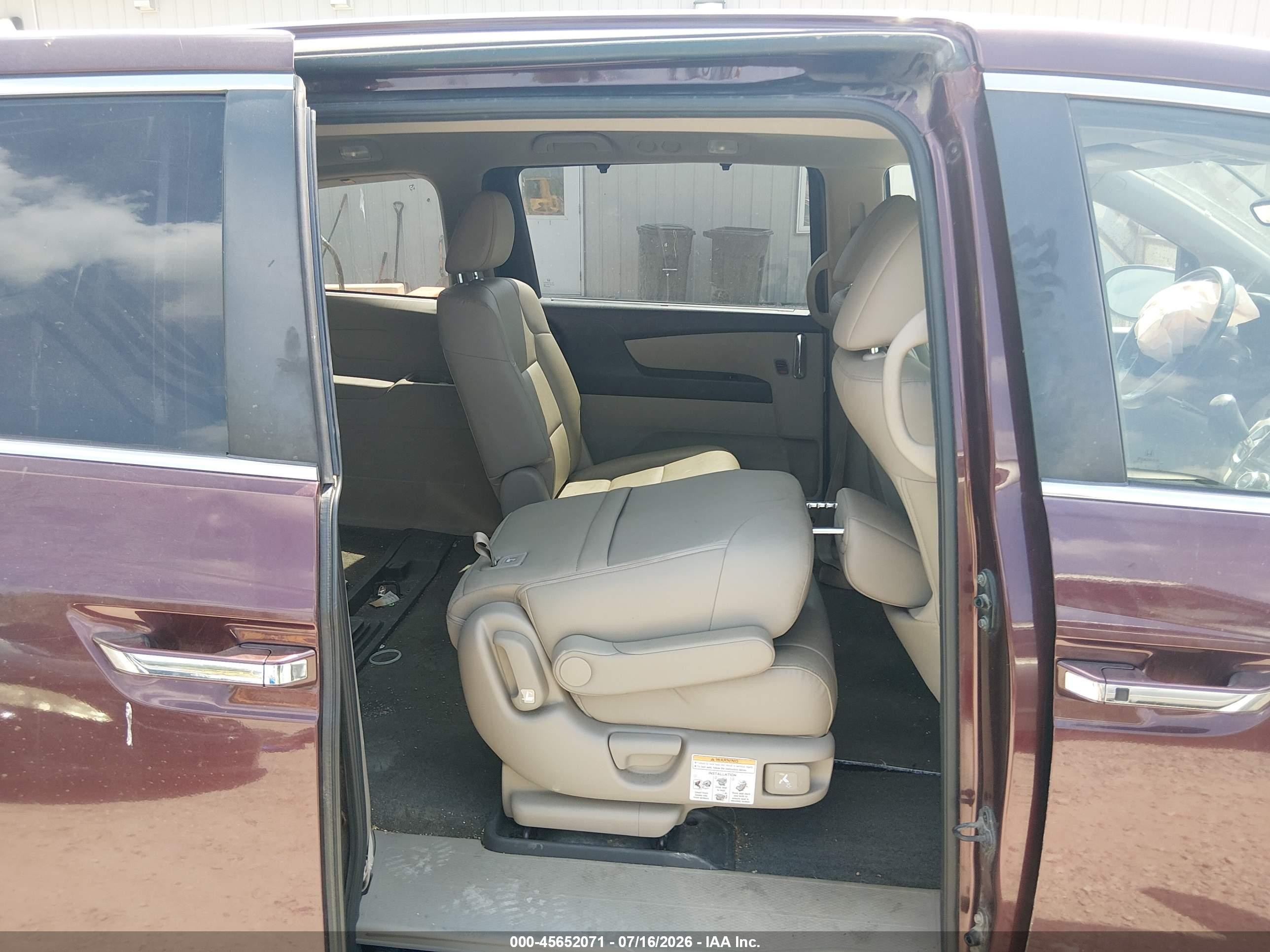 2015 Honda Odyssey Ex-l Burgundy vin: 5FNRL5H64FB005829