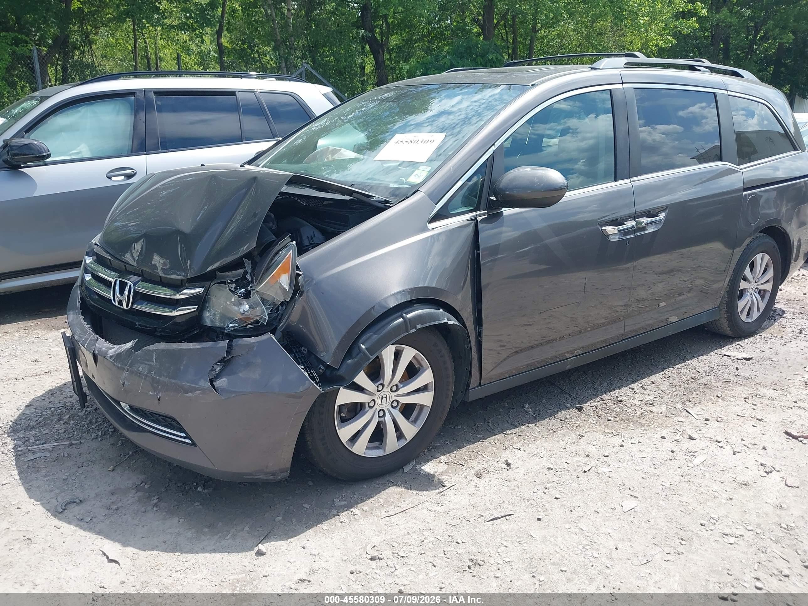 2015 Honda Odyssey Ex-l Серый vin: 5FNRL5H64FB020282