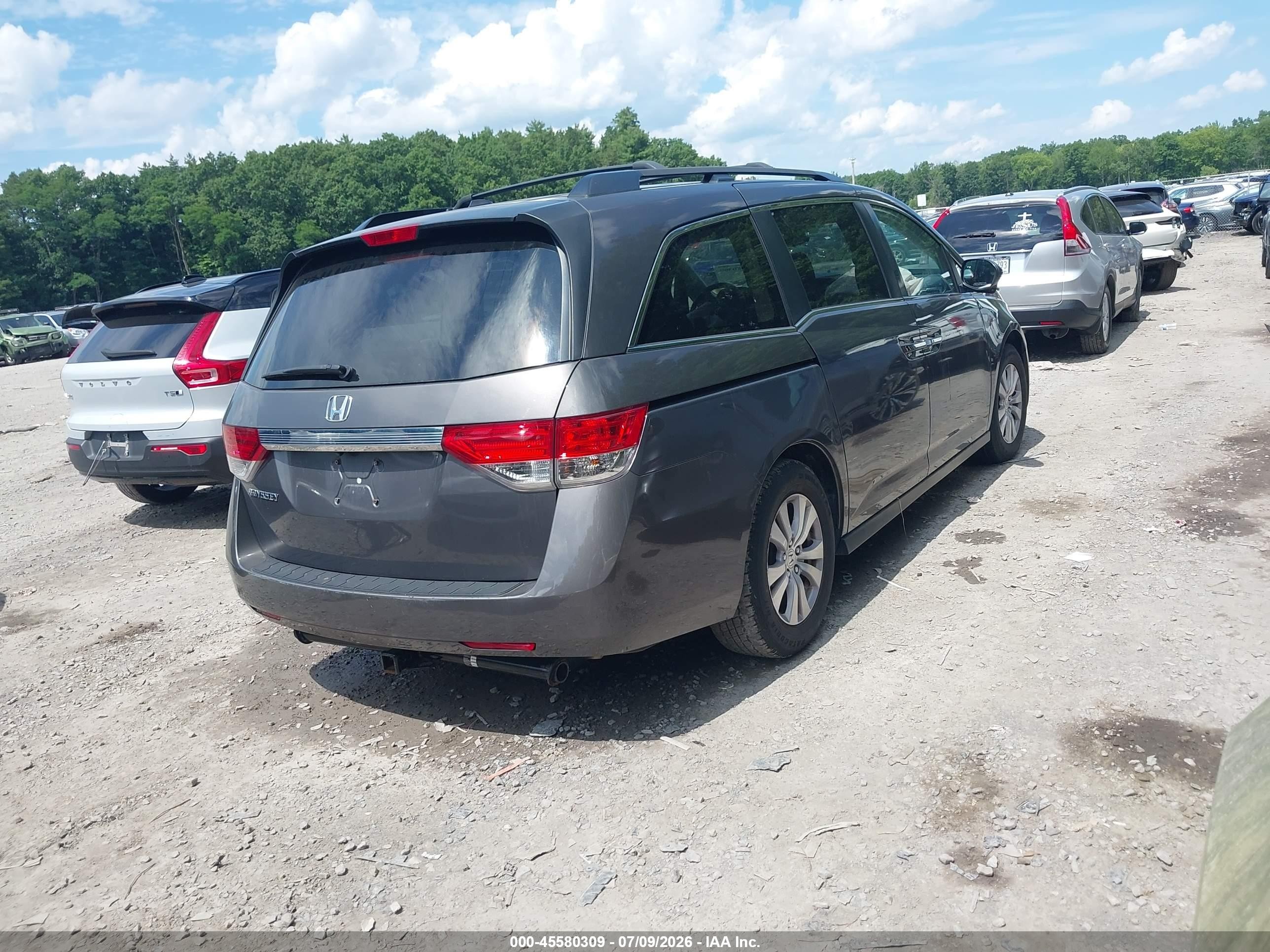 2015 Honda Odyssey Ex-l Серый vin: 5FNRL5H64FB020282