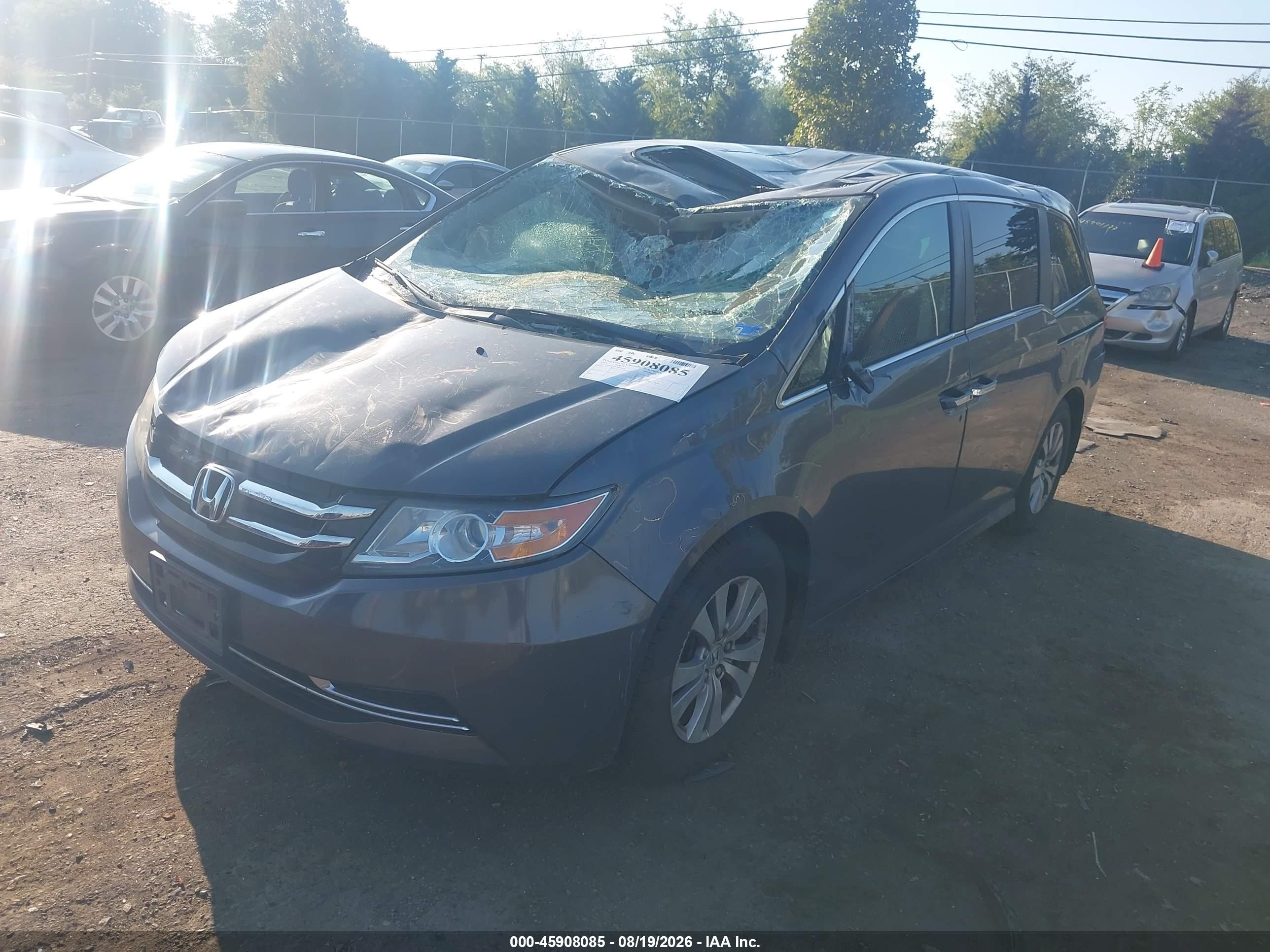 2015 Honda Odyssey Ex-l Gray vin: 5FNRL5H64FB030455