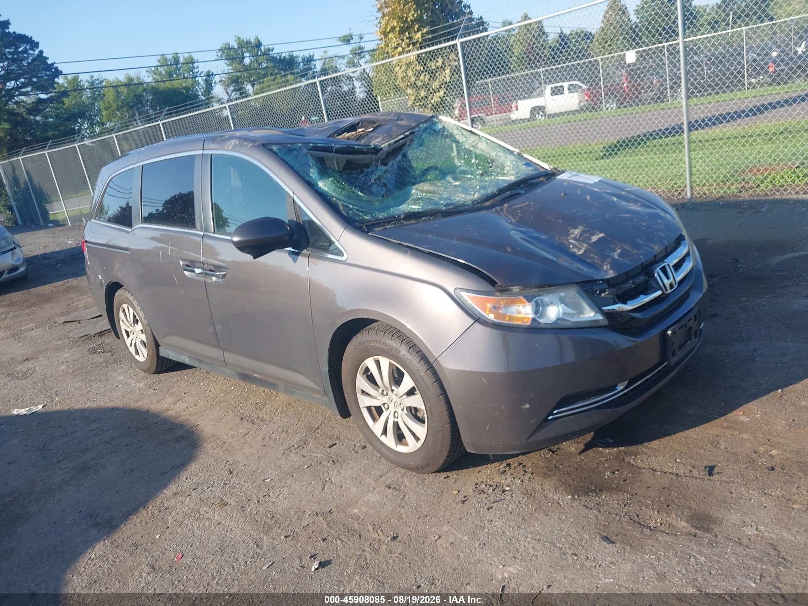2015 Honda Odyssey Ex-l Gray vin: 5FNRL5H64FB030455
