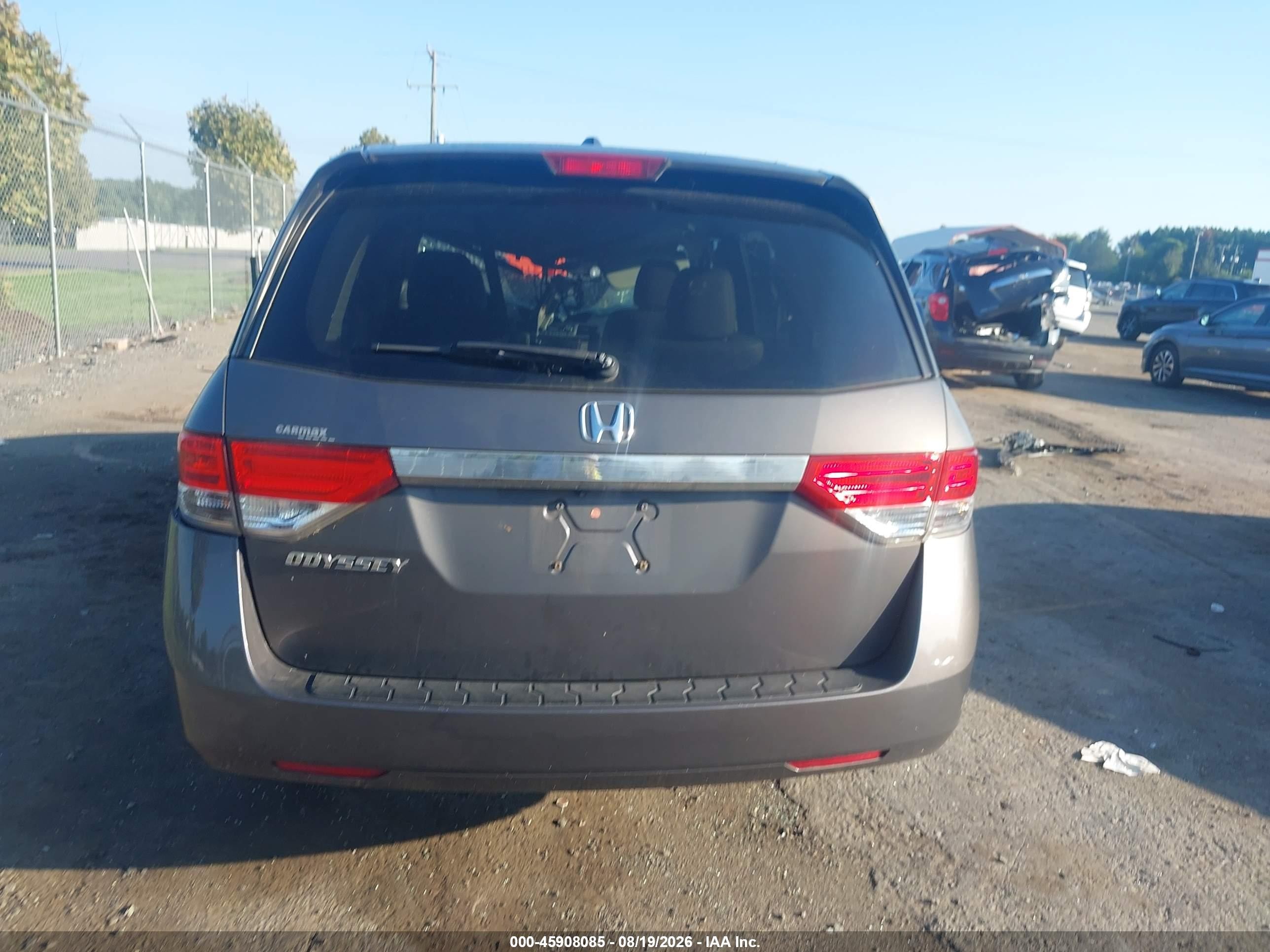2015 Honda Odyssey Ex-l Gray vin: 5FNRL5H64FB030455