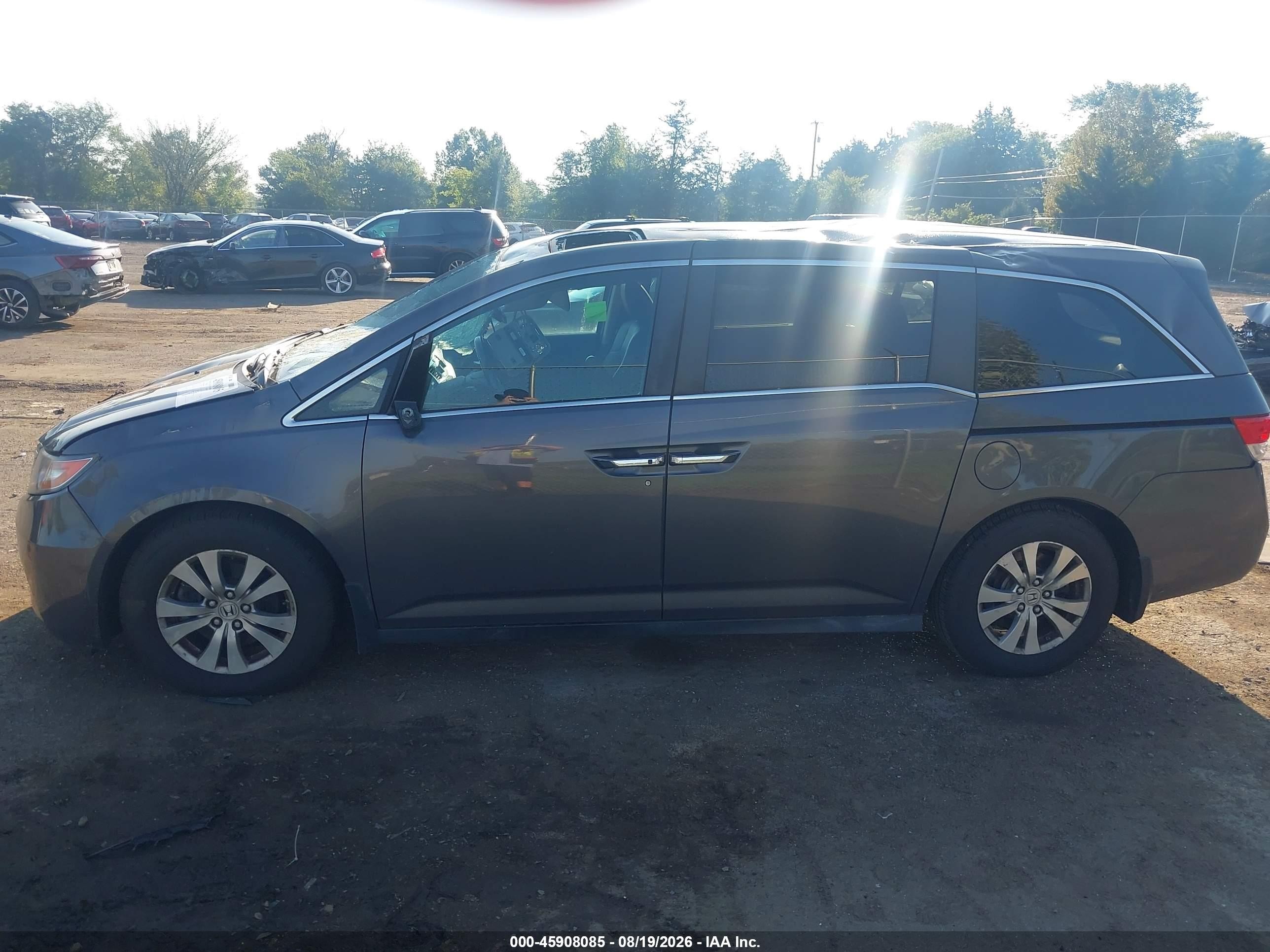 2015 Honda Odyssey Ex-l Gray vin: 5FNRL5H64FB030455