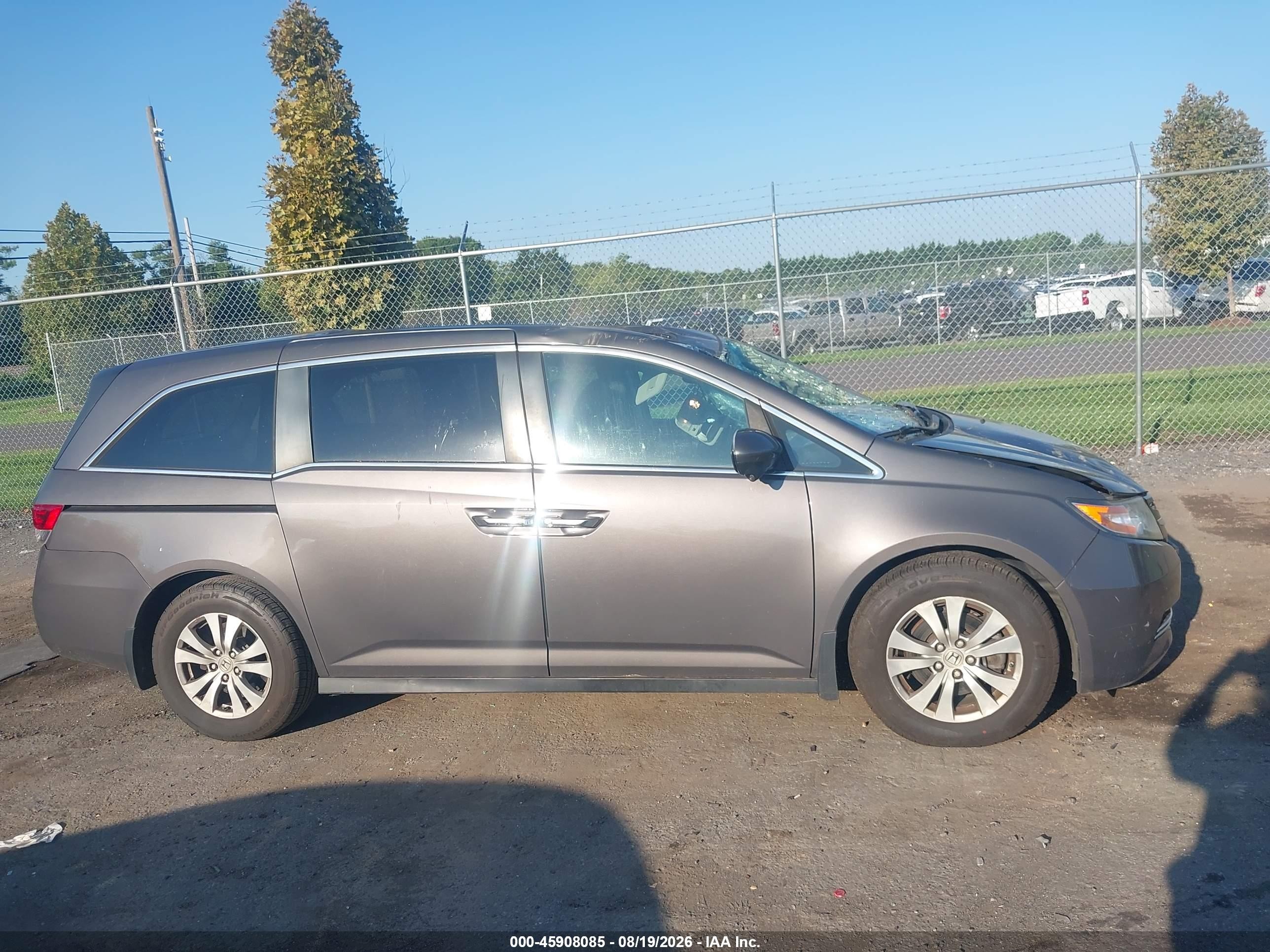 2015 Honda Odyssey Ex-l Gray vin: 5FNRL5H64FB030455