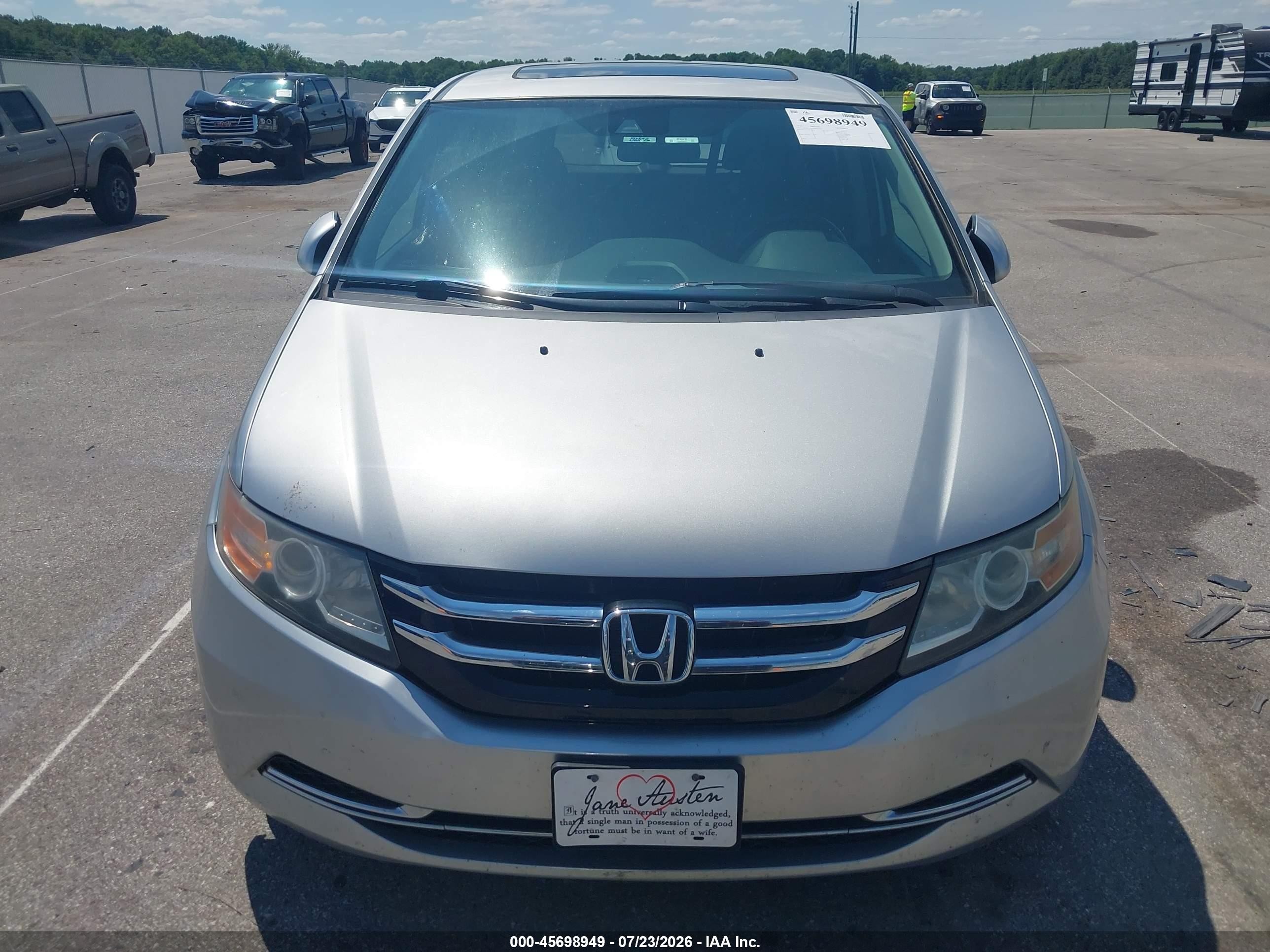 2015 Honda Odyssey Ex-l Silver vin: 5FNRL5H64FB030729