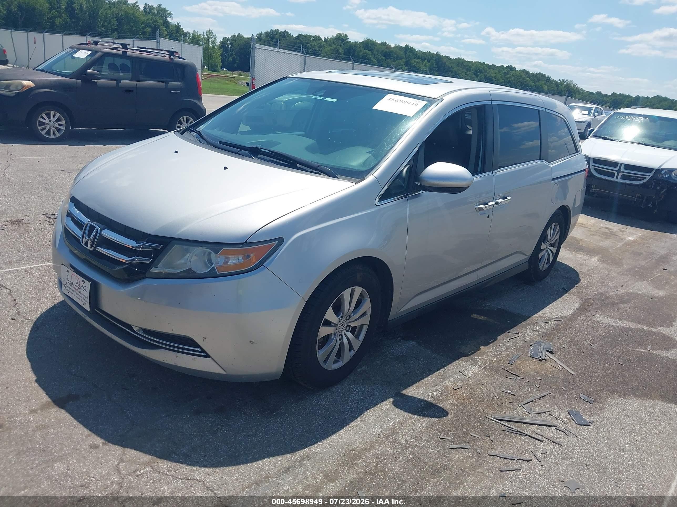 2015 Honda Odyssey Ex-l Silver vin: 5FNRL5H64FB030729