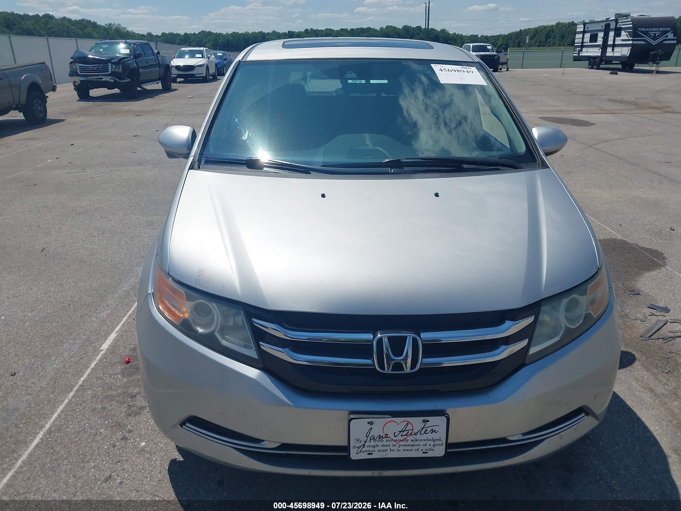 2015 Honda Odyssey Ex-l Silver vin: 5FNRL5H64FB030729