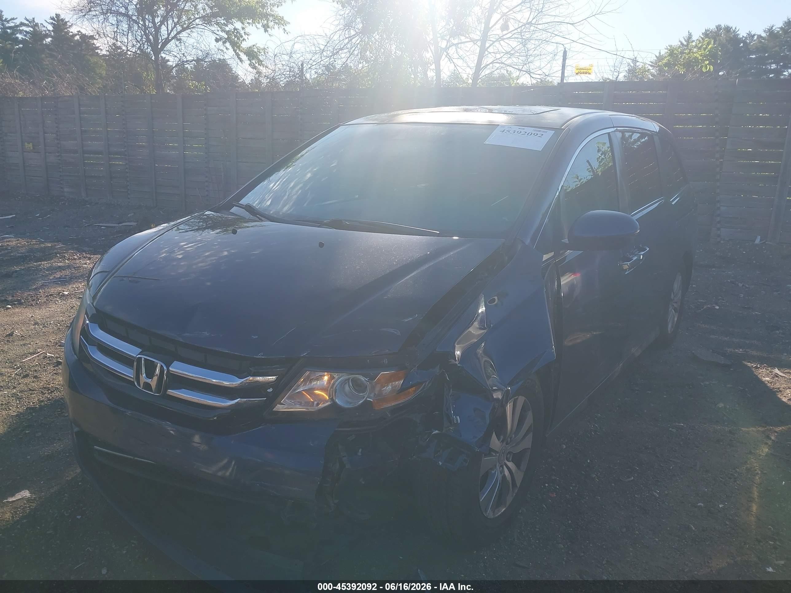 2015 Honda Odyssey Ex-l Dark Blue vin: 5FNRL5H64FB049233