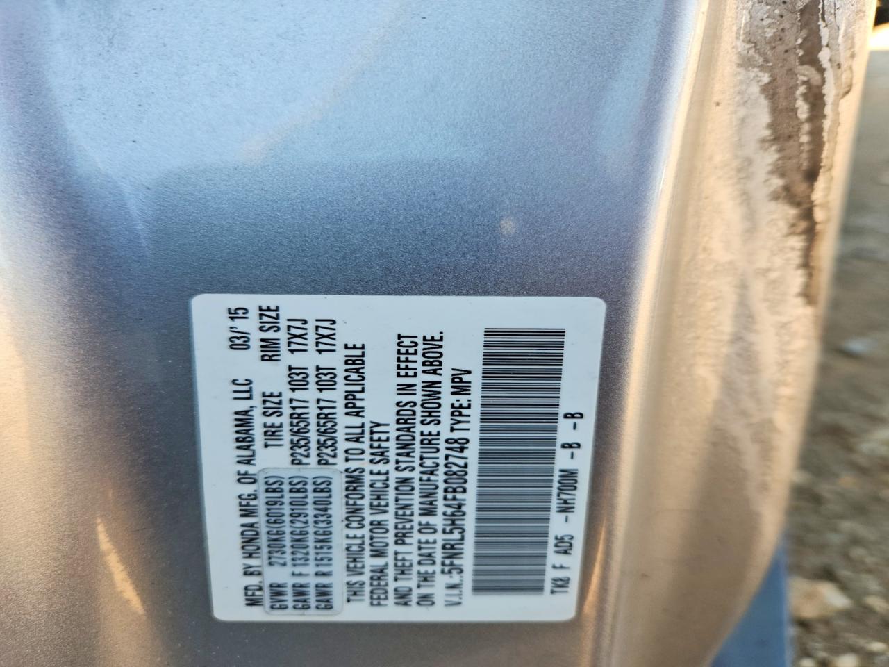 2015 Honda Odyssey Exl Silver vin: 5FNRL5H64FB082748