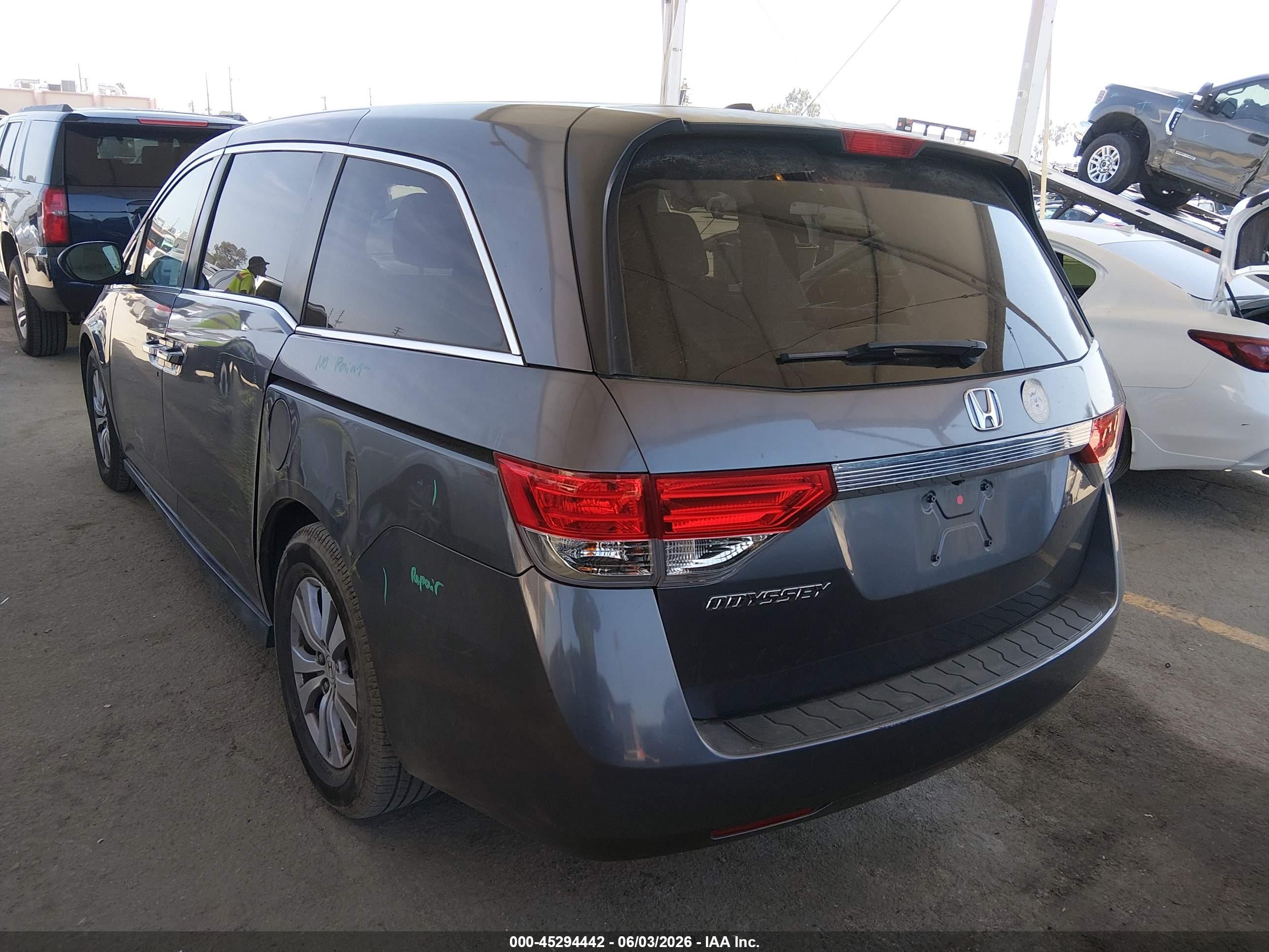 2015 Honda Odyssey Ex-l Gray vin: 5FNRL5H64FB083186