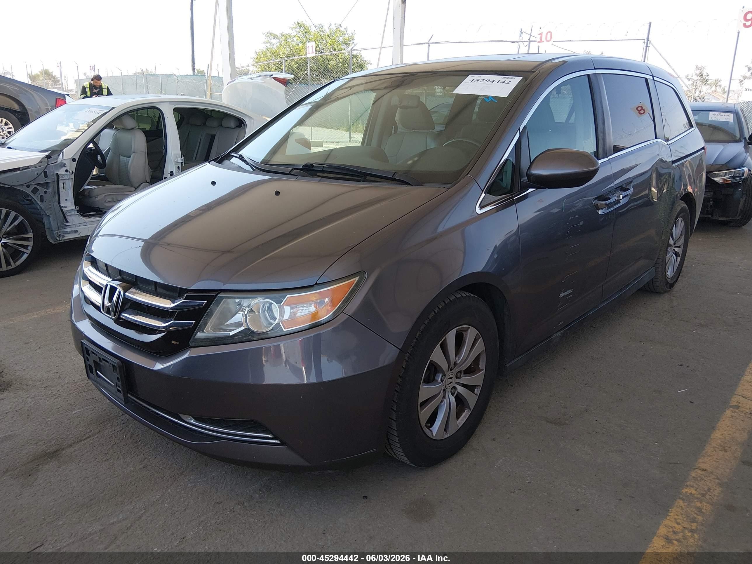 2015 Honda Odyssey Ex-l Gray vin: 5FNRL5H64FB083186