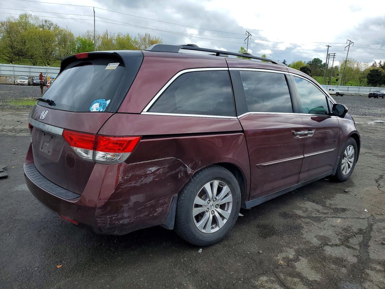 2016 Honda Odyssey Exl Бордовый vin: 5FNRL5H64GB119332